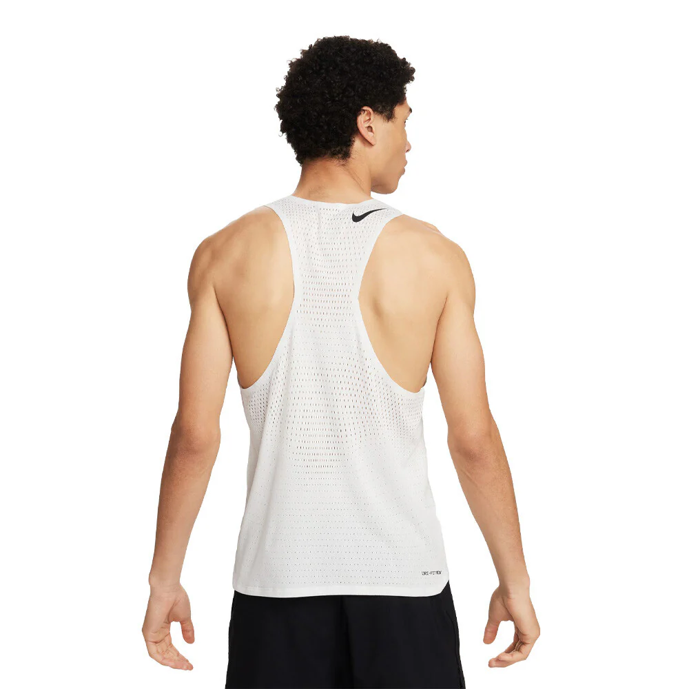 x Achilles Heel Men's 'One More Mile' AeroSwift ADV Running Vest Summit White / Black - Image 4