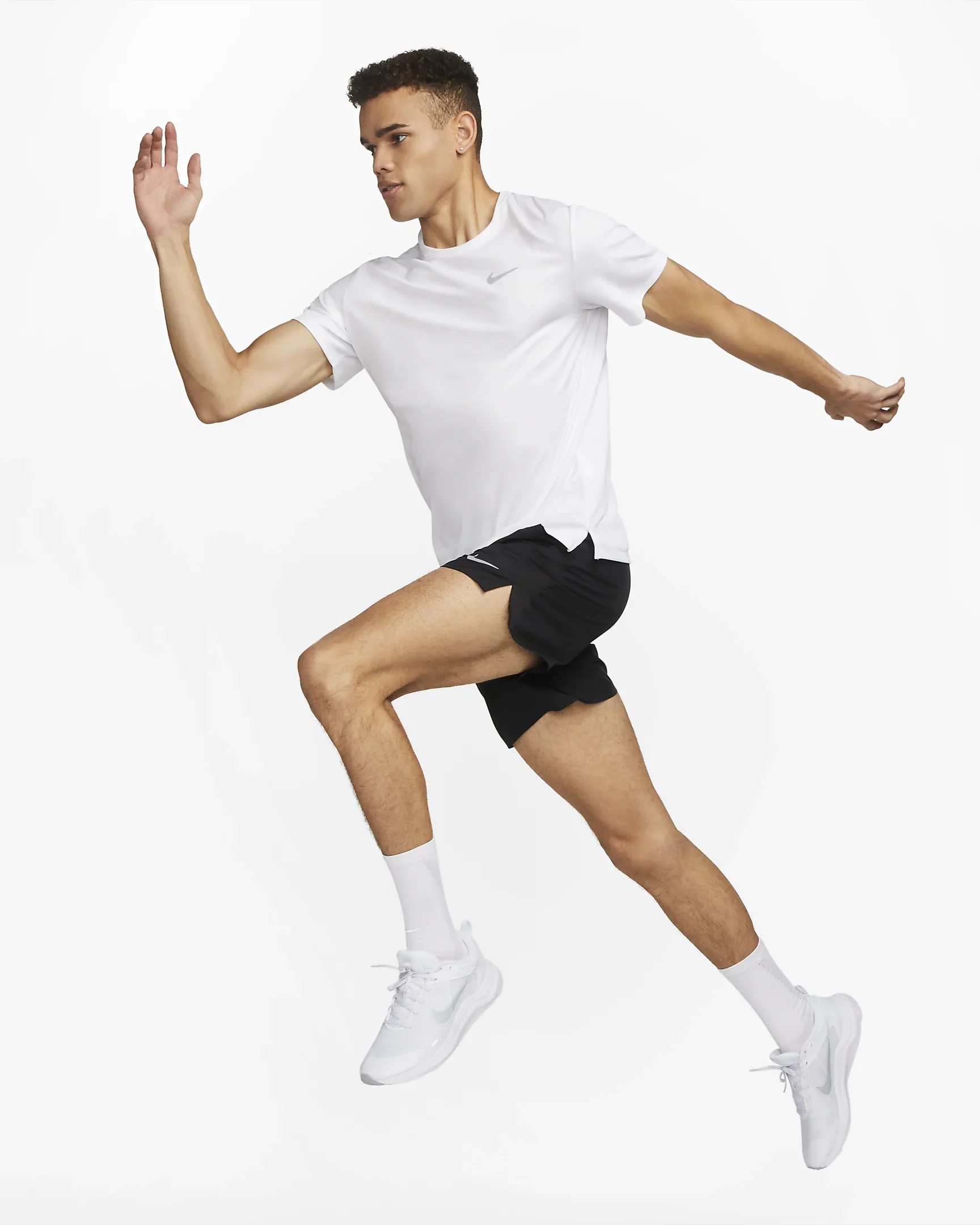 Nike Men's Dri-FIT Miler Tee White / Reflective Silver - Image 3