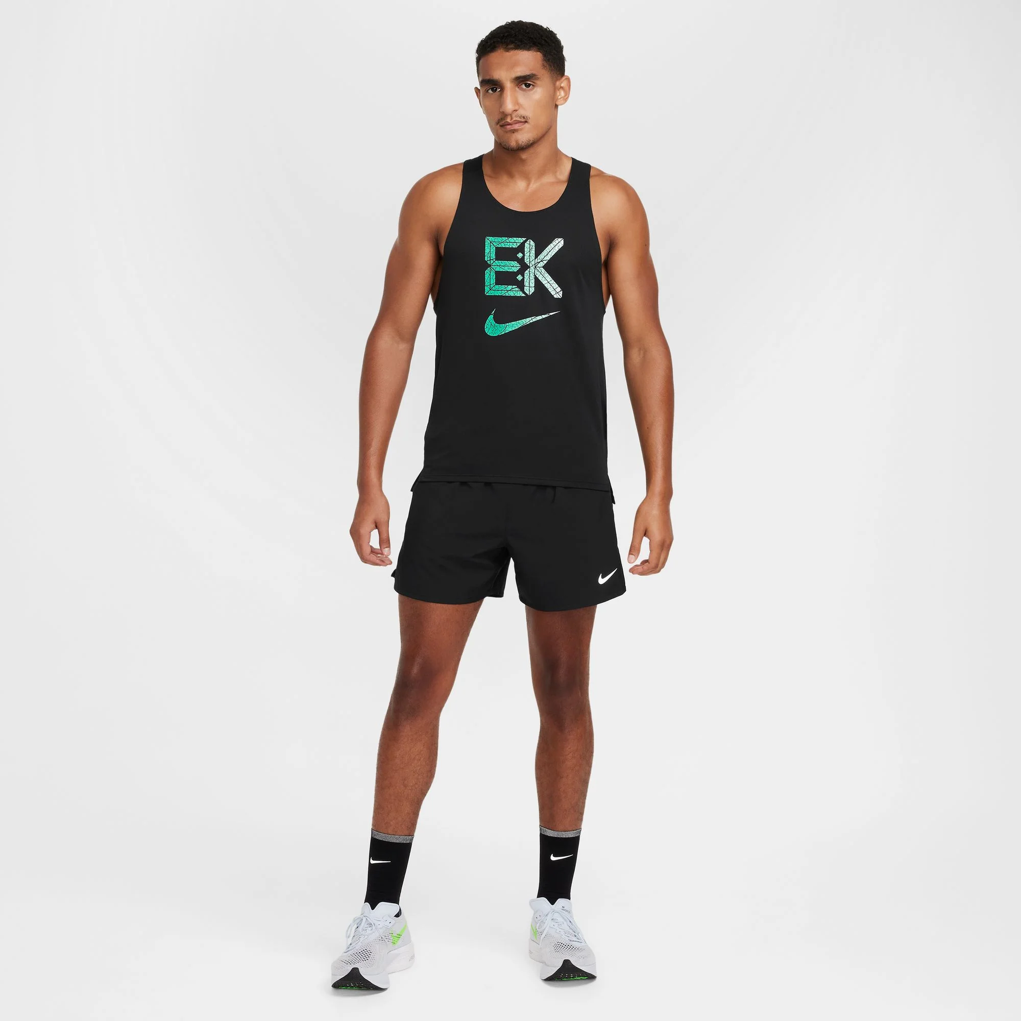 Nike Men's Dri-FIT Fast Kipchoge Running Vest Black / Stadium Green - Image 3