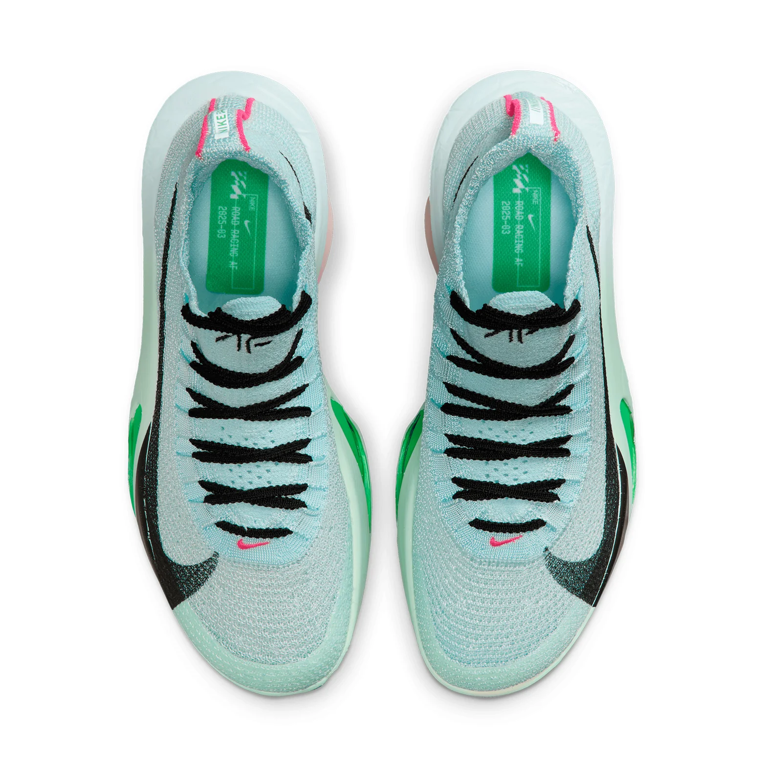 Women's Alphafly 3 Running Shoes Glacier Blue / Mint Foam / Green Shock / Black - Image 3