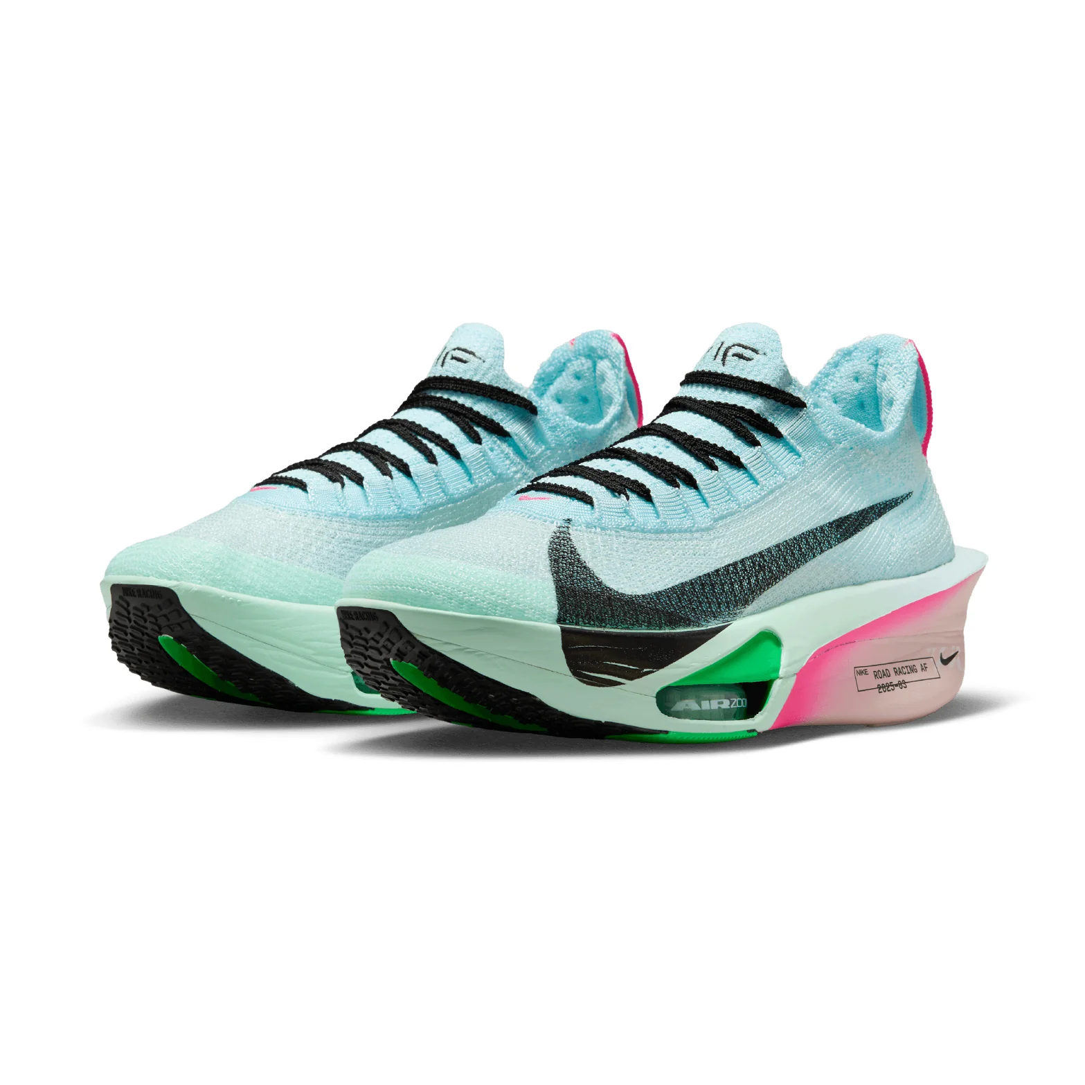 Women's Alphafly 3 Running Shoes Glacier Blue / Mint Foam / Green Shock / Black - Image 6