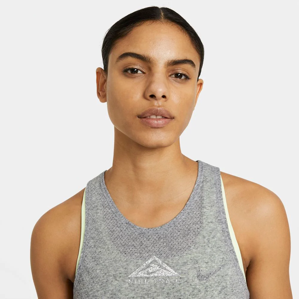 Nike Women's City Sleek Trail Tank Smoke Grey / Grey Fog / Heather - Image 3