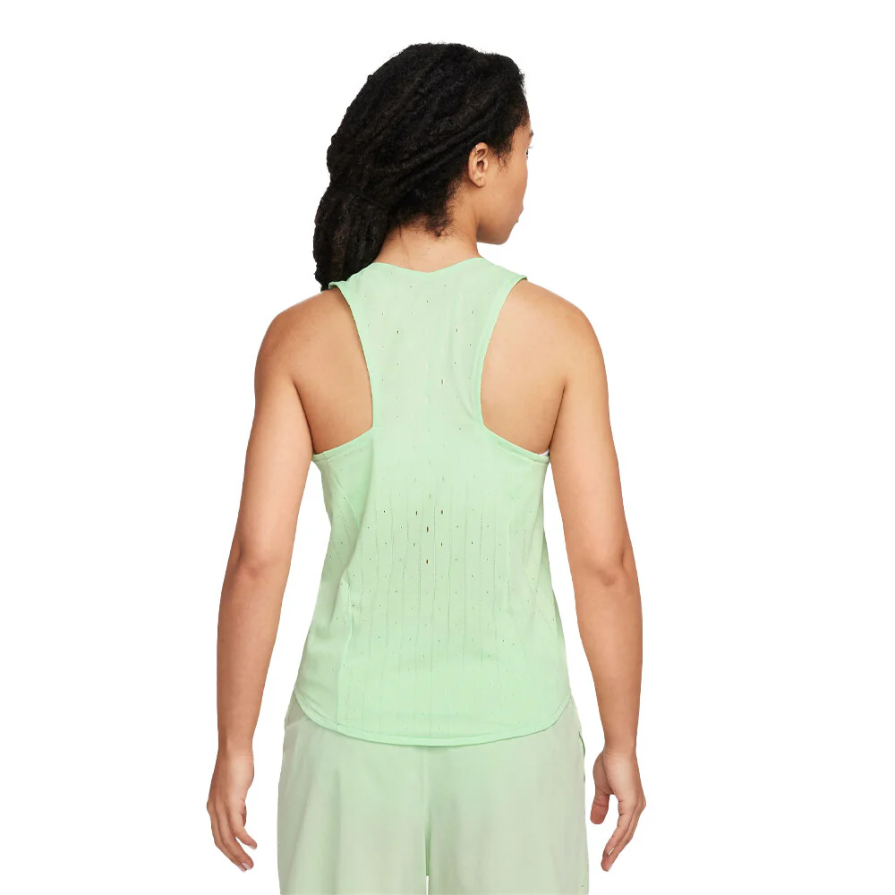 x Achilles Heel Women's 'One More Mile' AeroSwift ADV Running Vest Vapour Green / Black - Image 4