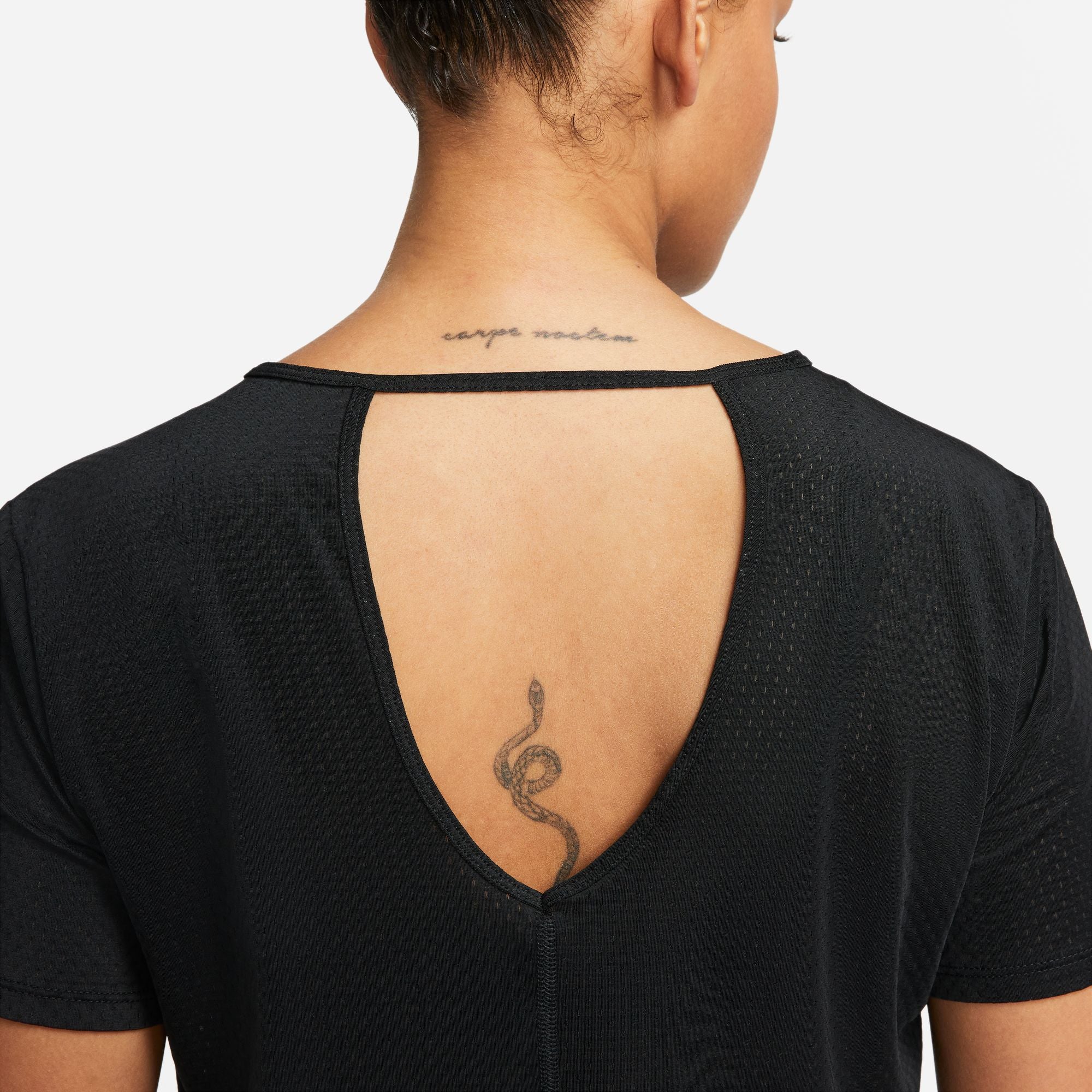Nike Women's Dri-FIT One Breathe Tee Black / White - Image 4