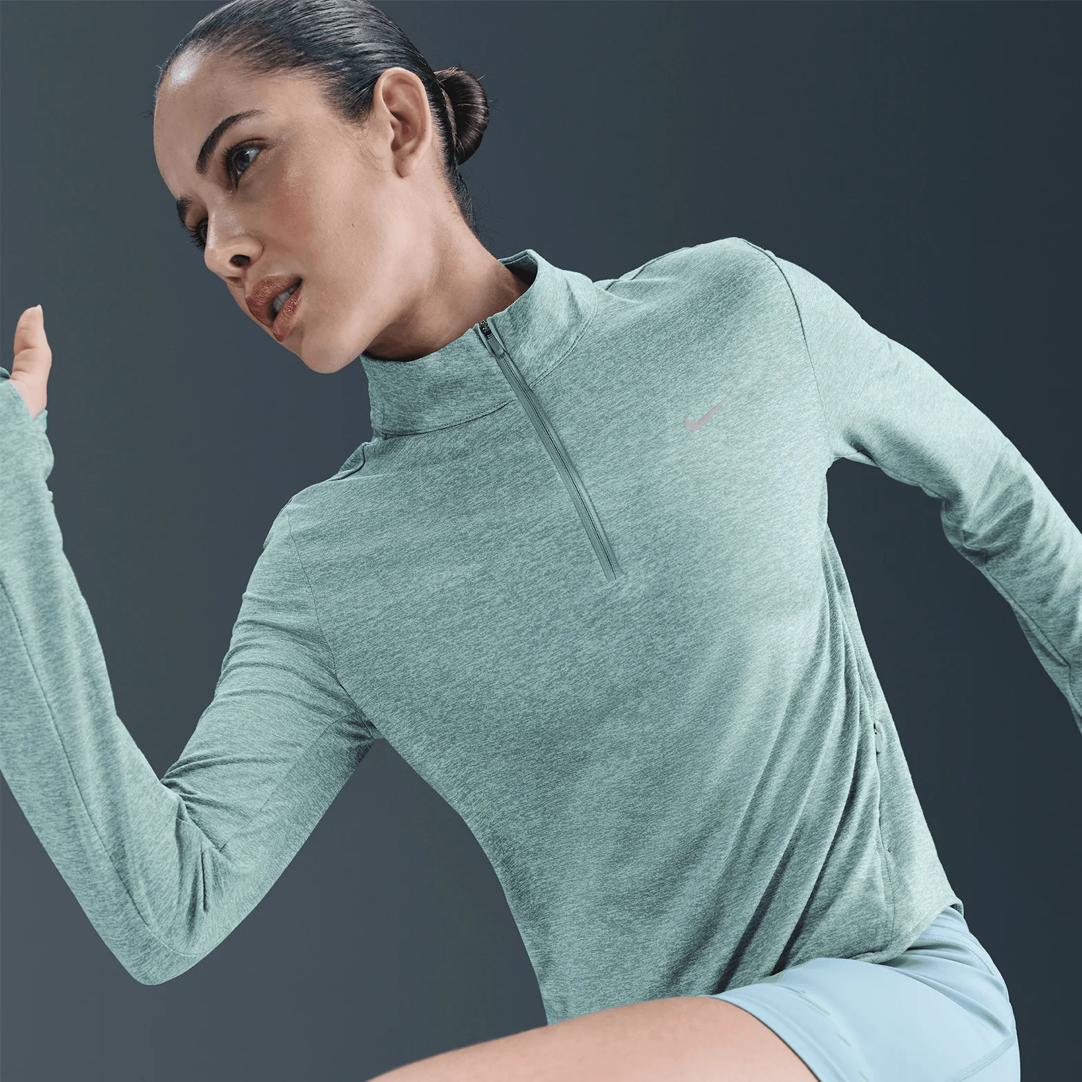 Women's Dri-FIT Swift 1/4 Zip Running Top Cannon / Heather - Image 5