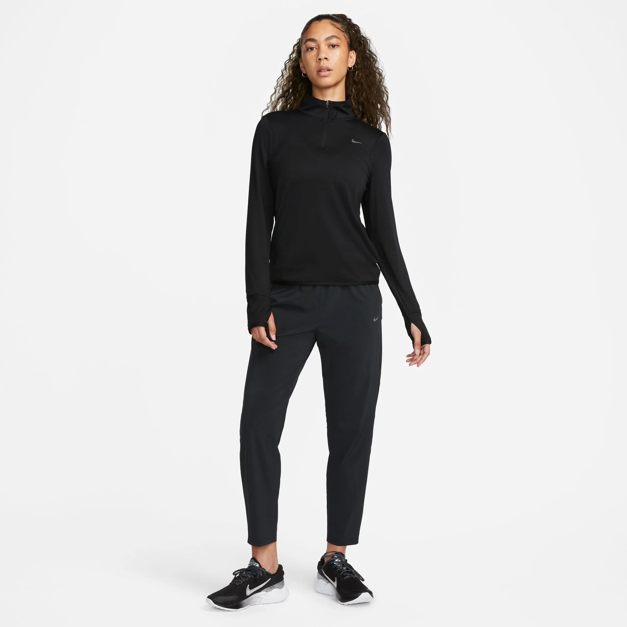 Nike Women's Dri-FIT Swift 1/4 Zip Running Top Black - Image 3
