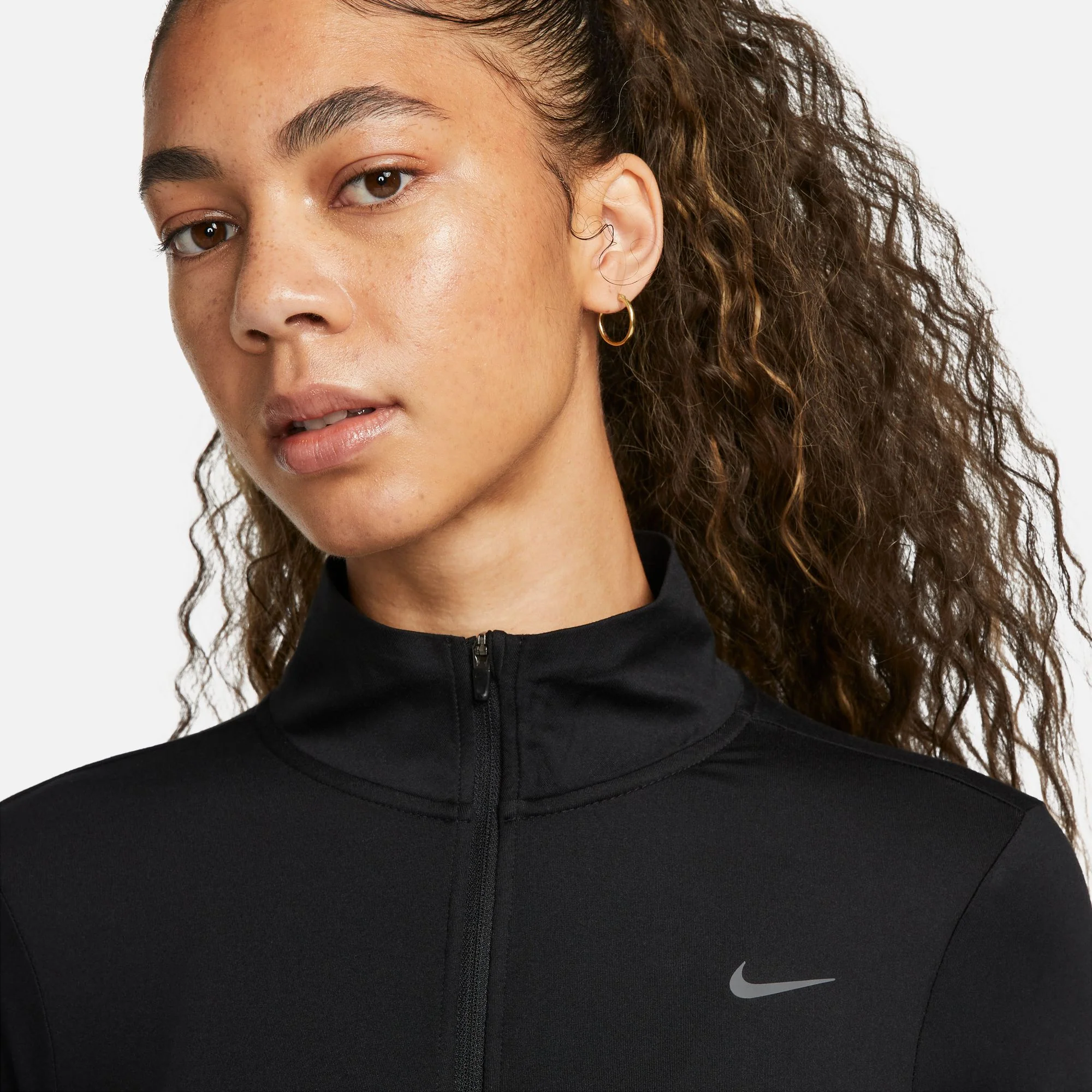 Nike Women's Dri-FIT Swift 1/4 Zip Running Top Black - Image 6