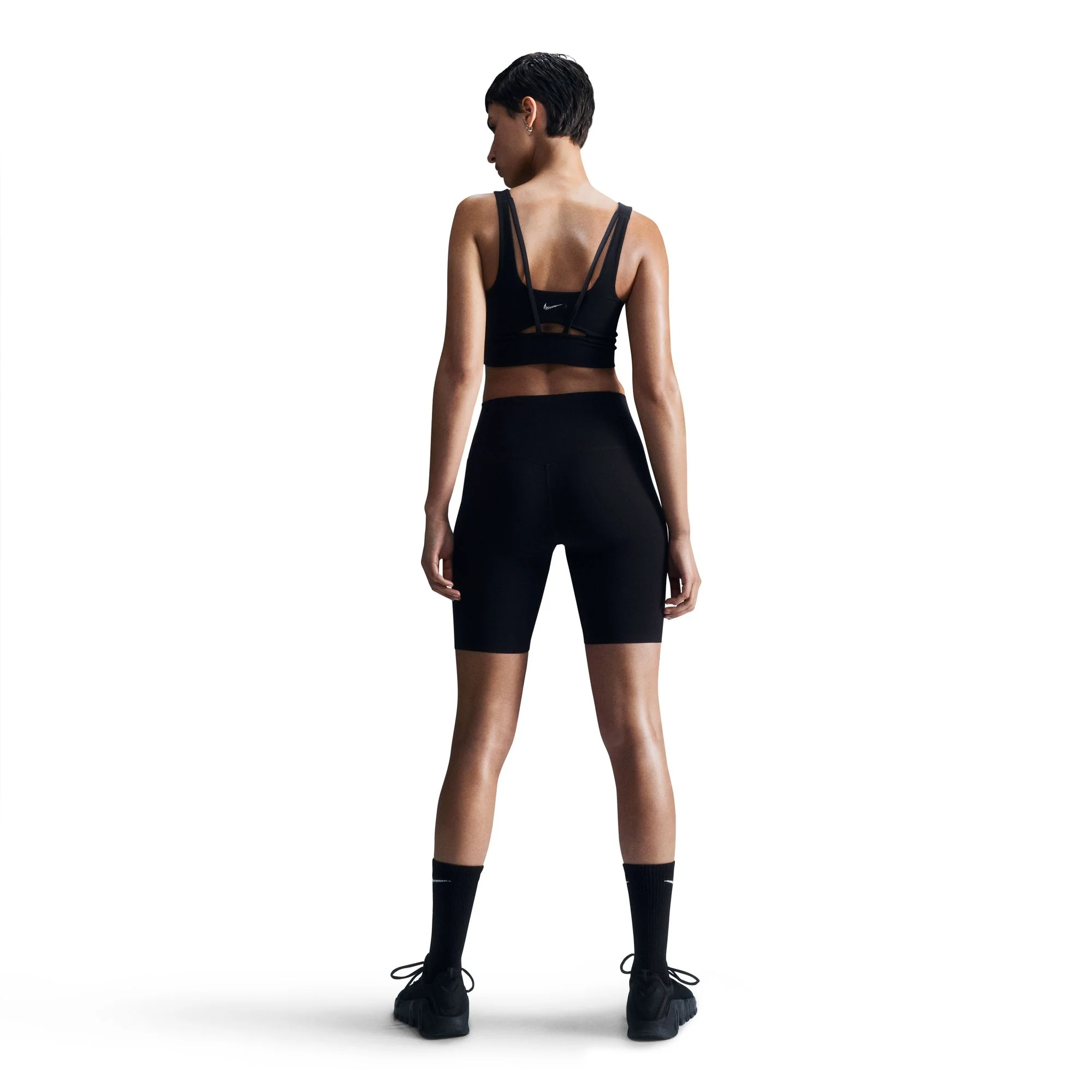 Women's Dri-FIT Zenvy Medium Support Longline Sports Bra Light Black / Sail - Image 3