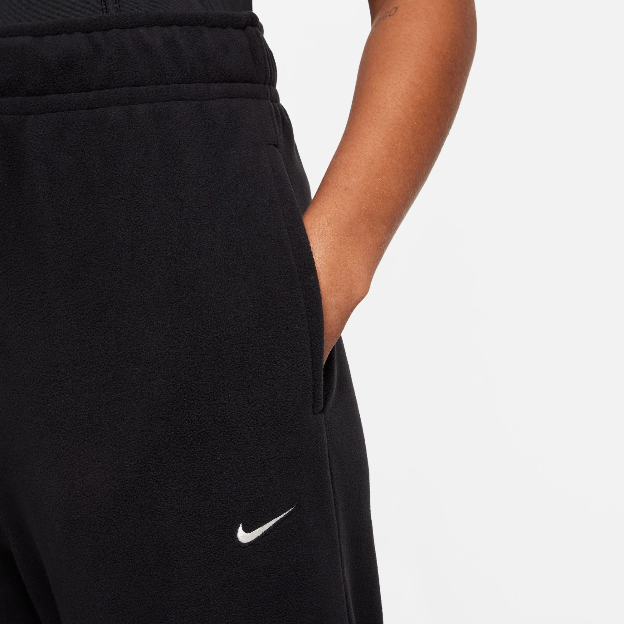 Women's Therma-FIT One Loose Fleece Pants Black / Pale Ivory - Image 4
