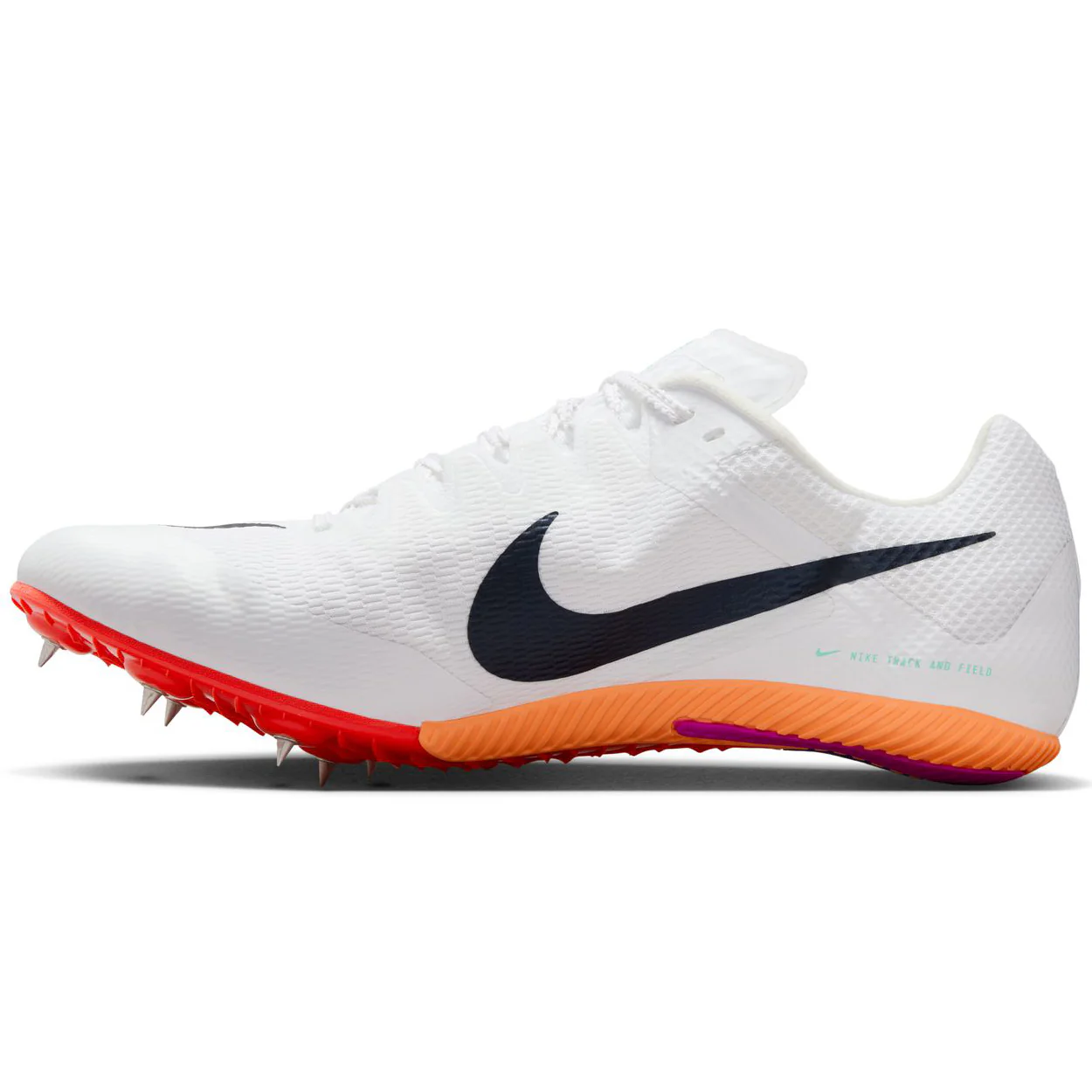 Zoom Rival Sprint Running Spikes White / Obsidian / Bright Crimson / Hyper Turquoise - Image 2