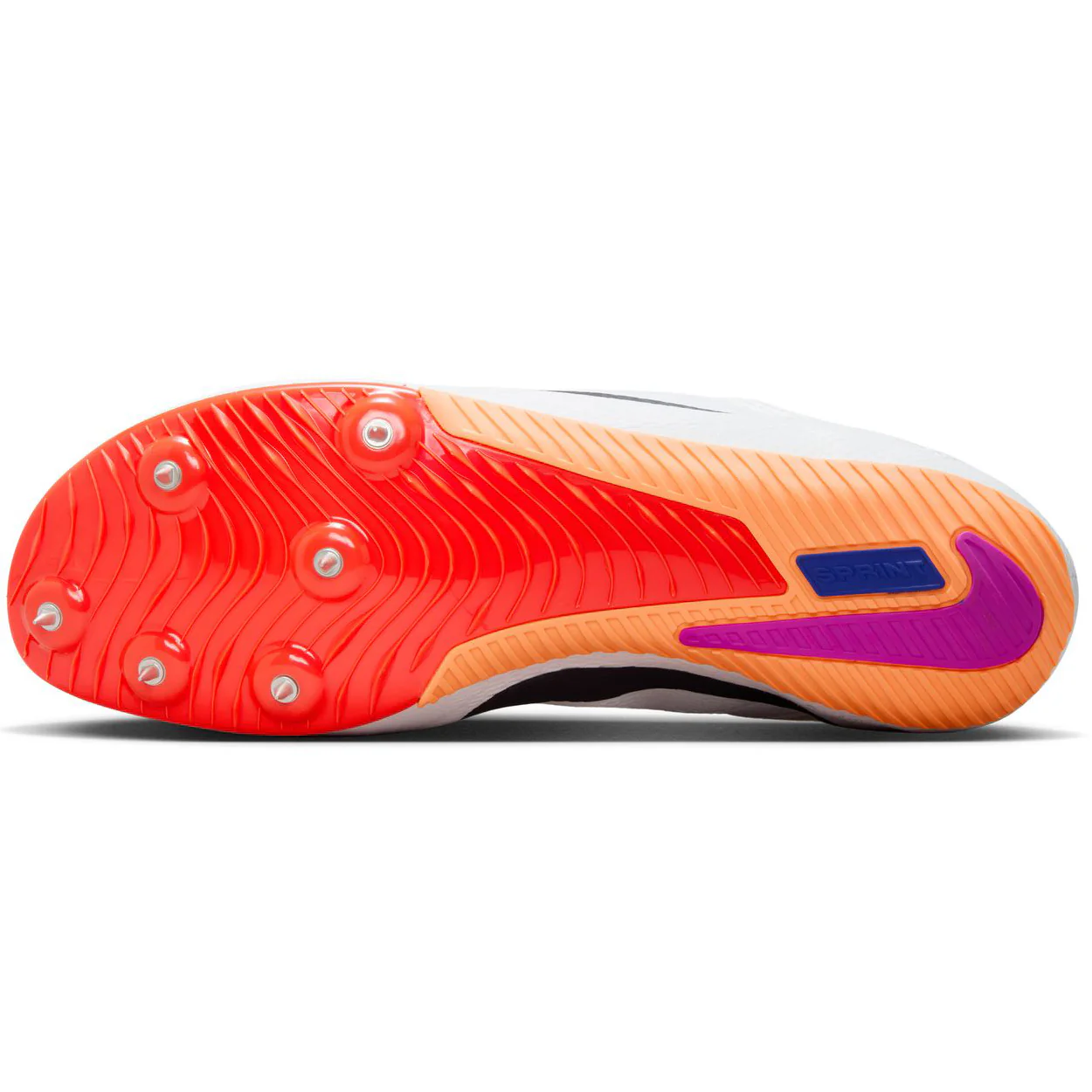 Zoom Rival Sprint Running Spikes White / Obsidian / Bright Crimson / Hyper Turquoise - Image 3