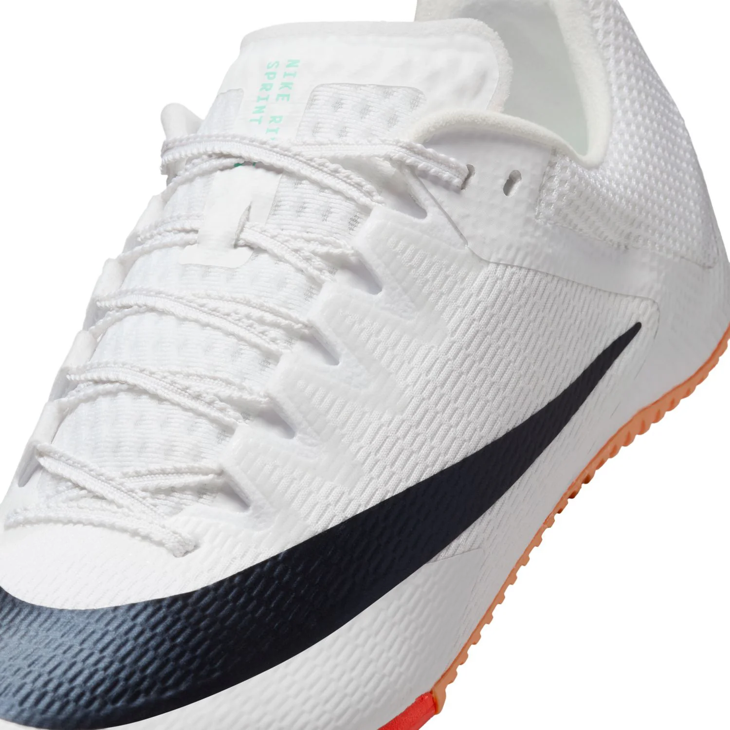 Zoom Rival Sprint Running Spikes White / Obsidian / Bright Crimson / Hyper Turquoise - Image 8