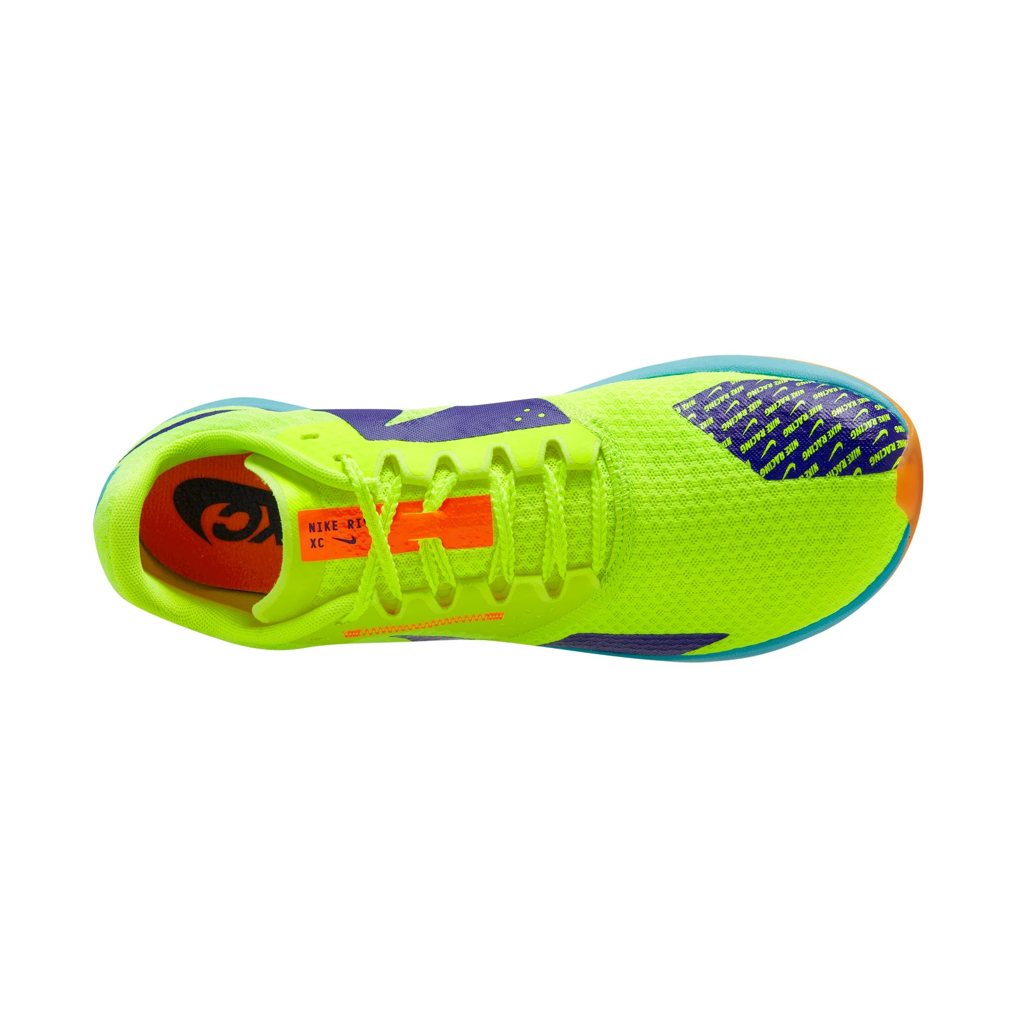 Nike Zoom Rival XC 6 Running Spikes Volt / Concord / Total Orange - Image 6