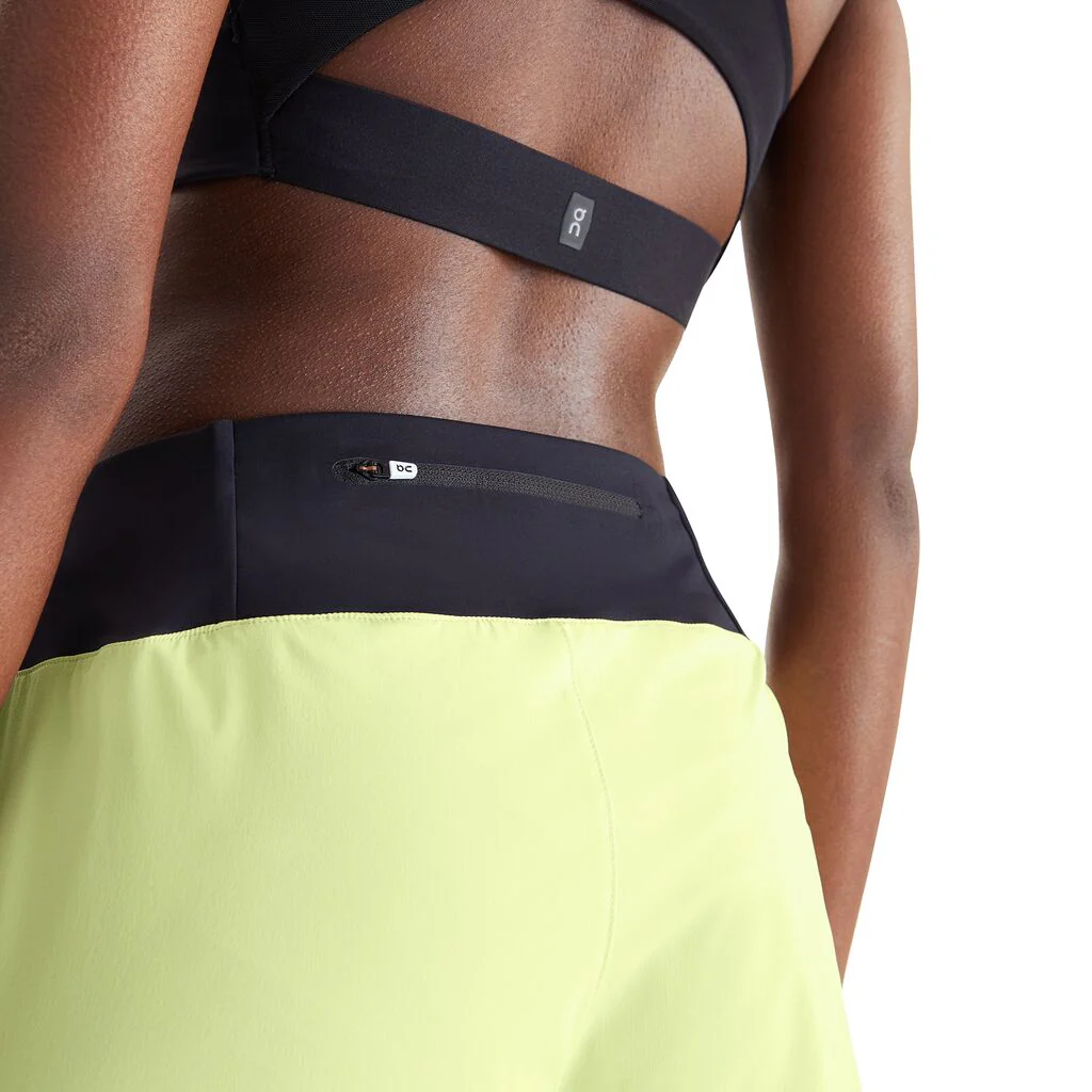 On Women's 5 Inch Running Shorts Hay / Black - Image 4