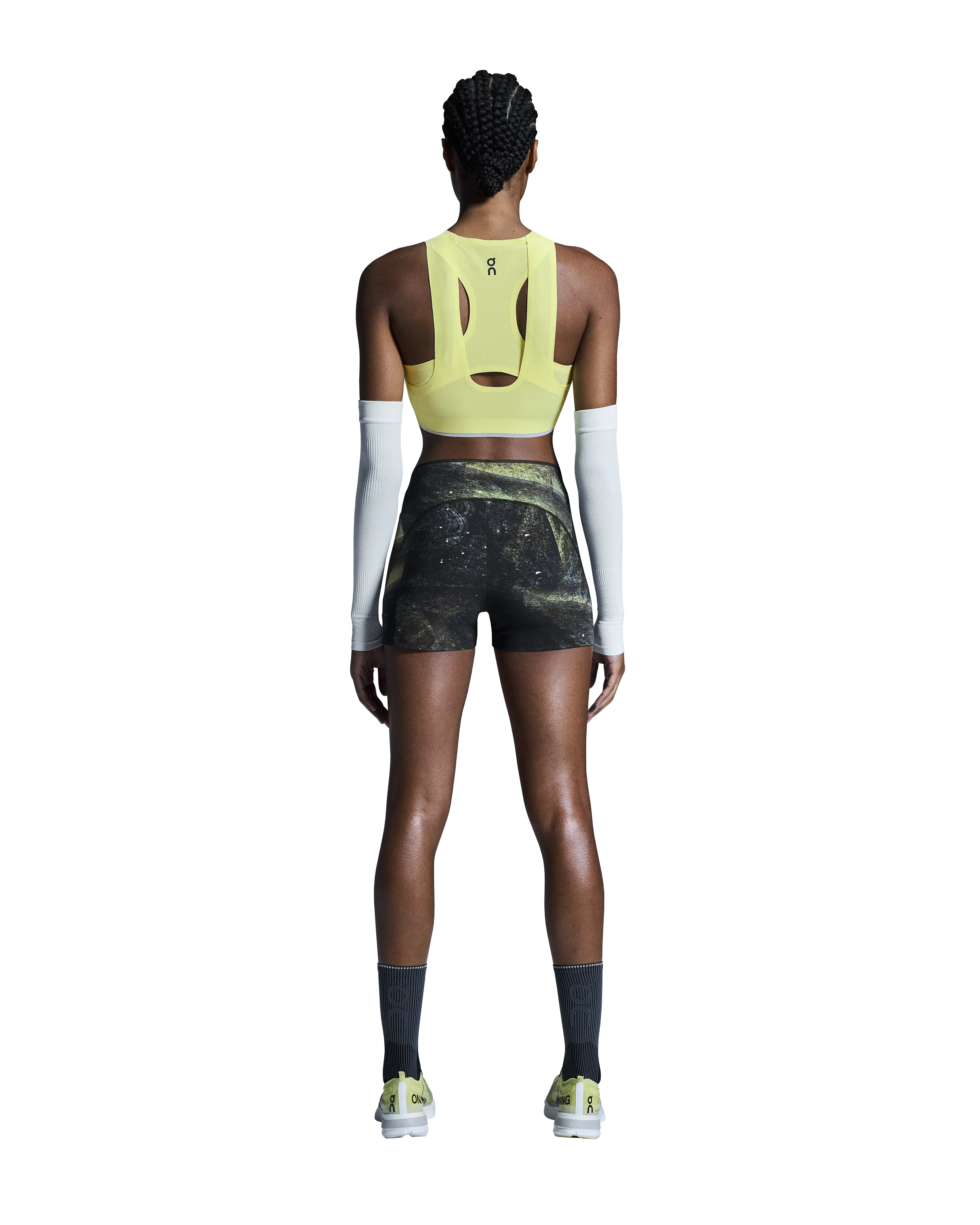 Women's Race Tights Short Black / Limelight - Image 2