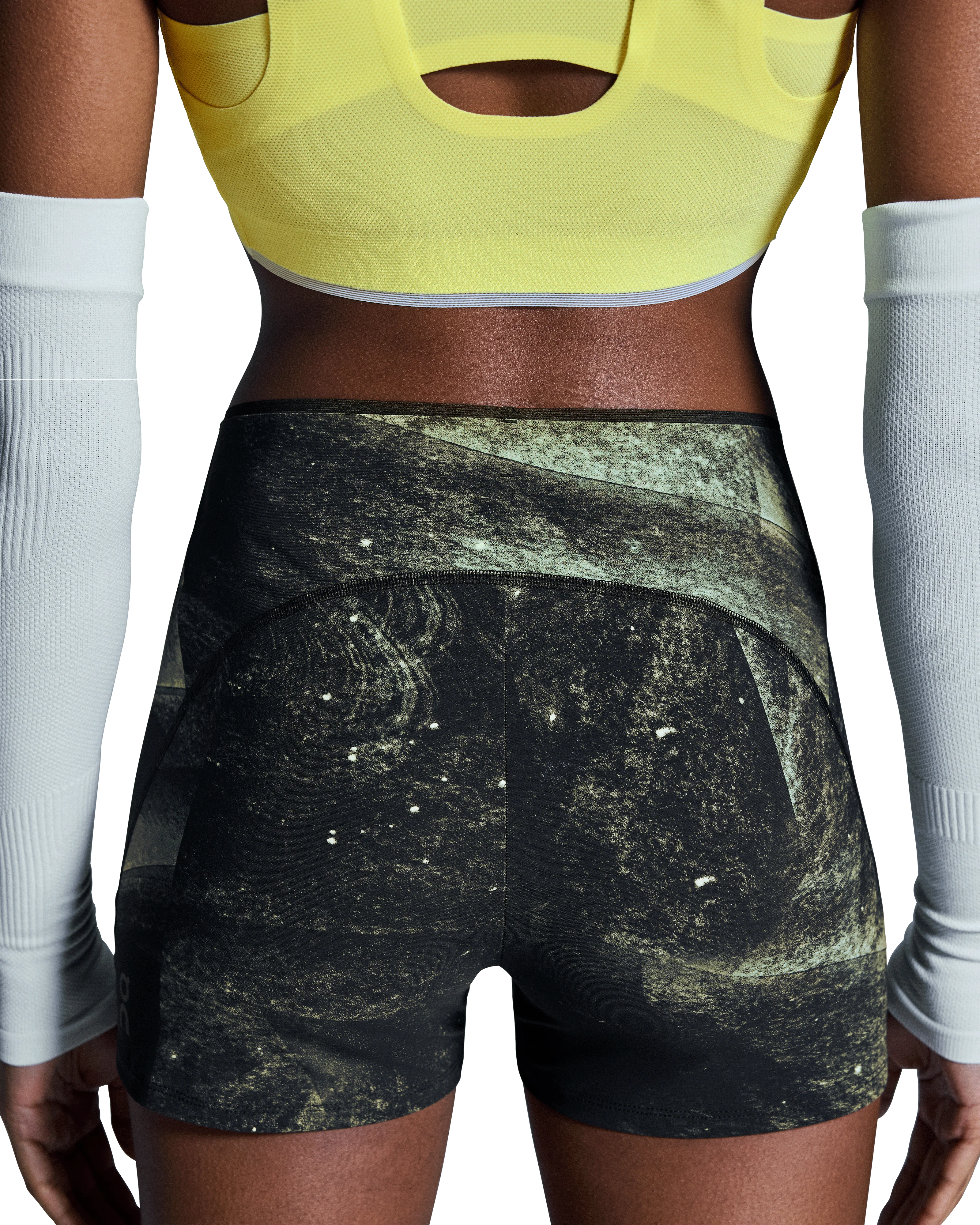 Women's Race Tights Short Black / Limelight - Image 4