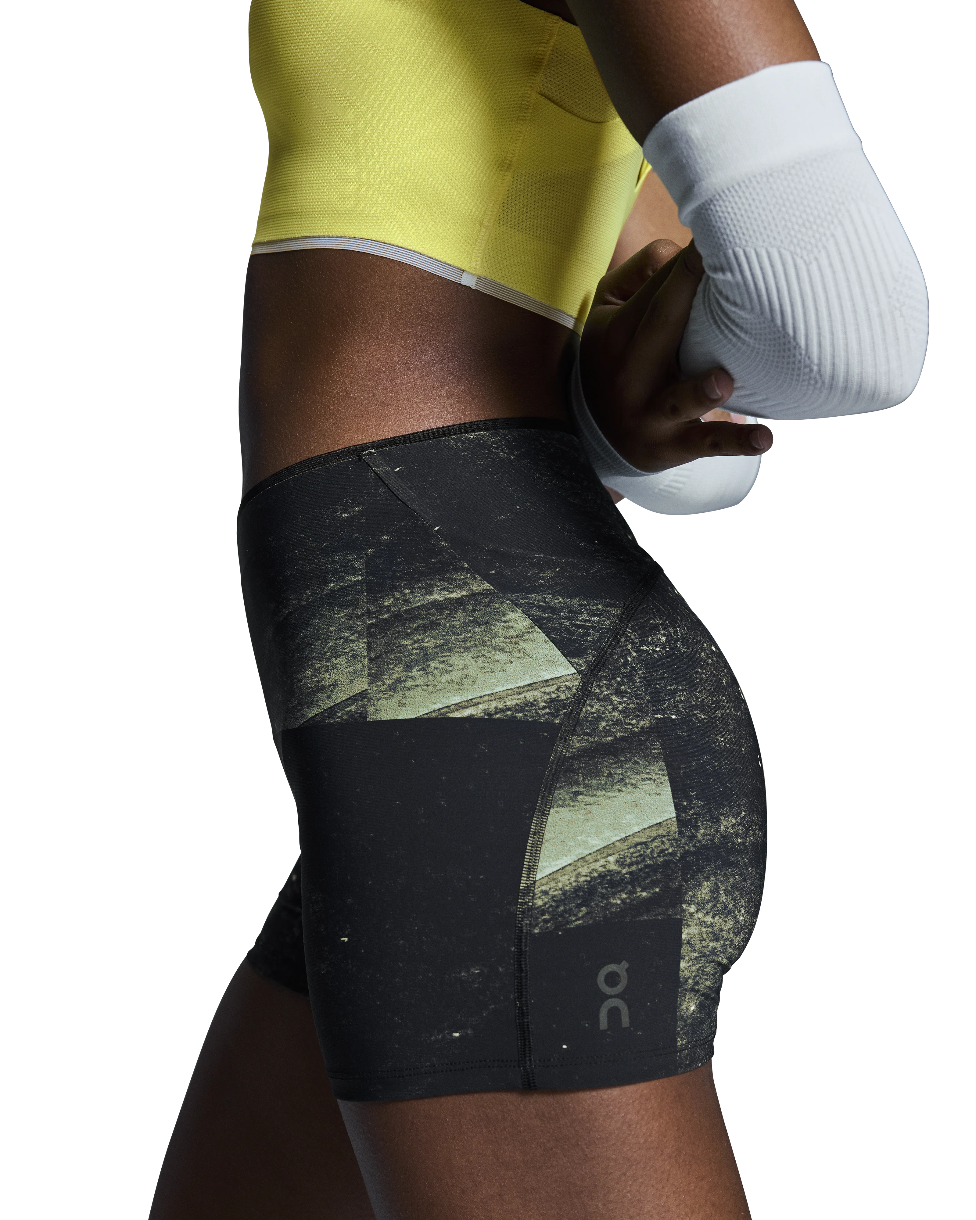 Women's Race Tights Short Black / Limelight - Image 5