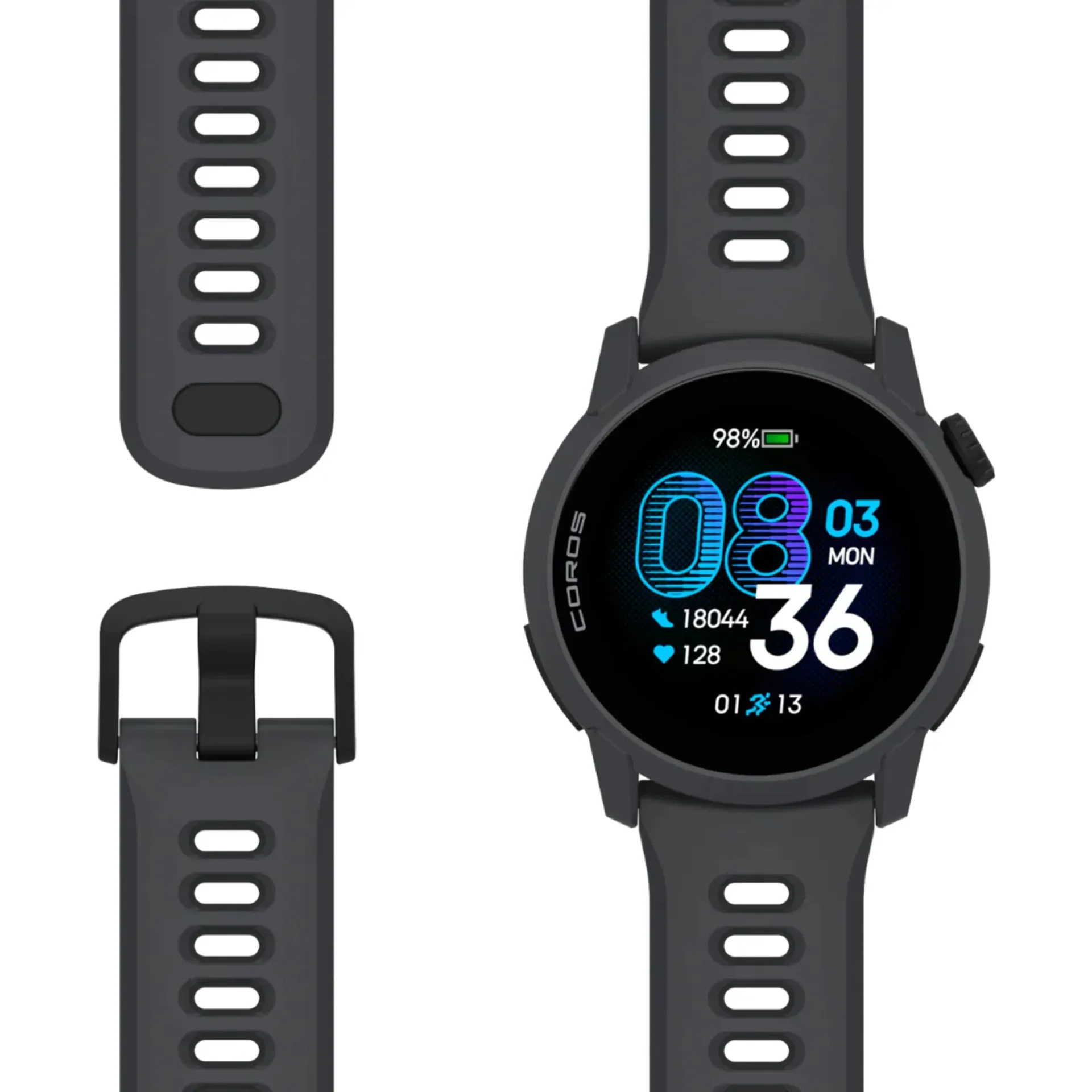 Pace 4 Silicone Strap GPS Sport Watch Black - Image 6