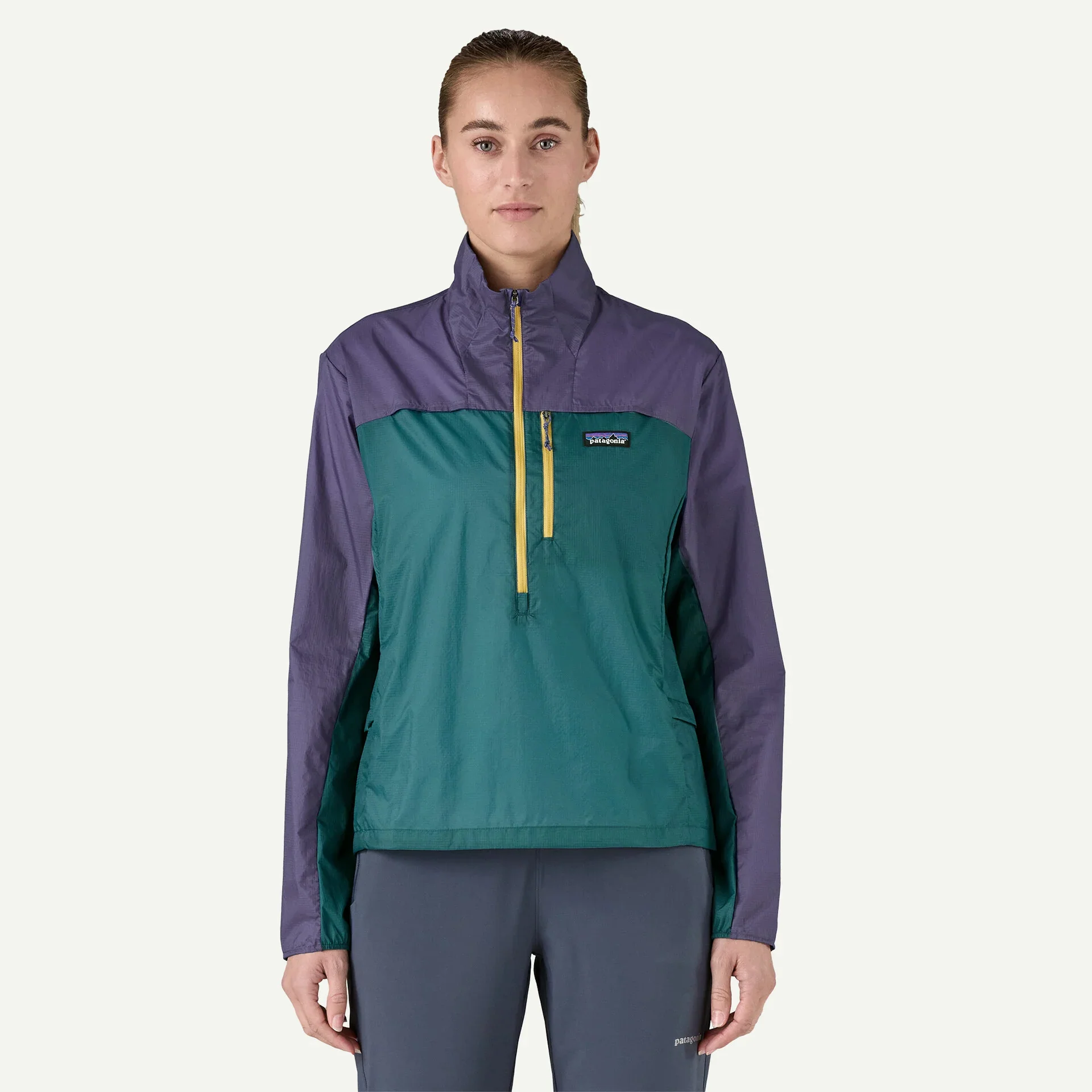 Women's Houdini Stash 1/2 Zip Jacket Wetland Blue / Solstice Purple - Image 2
