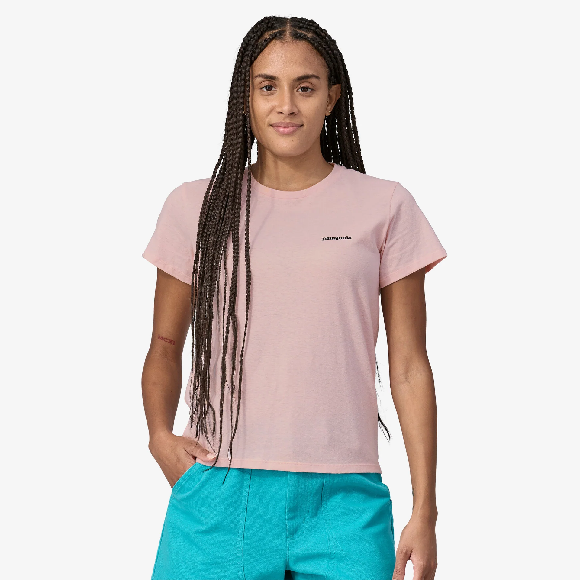 Women's P-6 Logo Responsibili-Tee P-6 Outline / Whisker Pink - Image 3