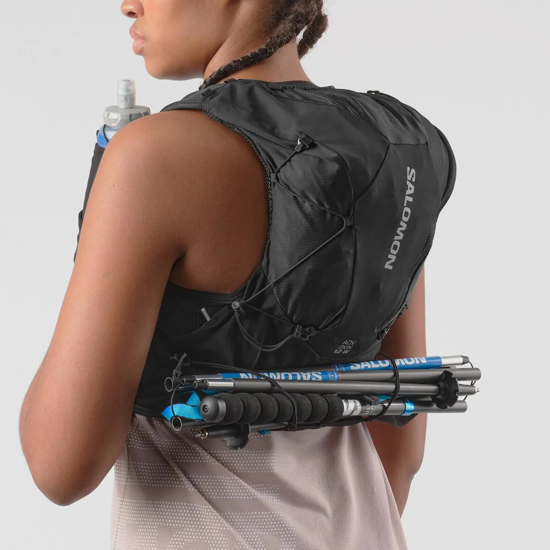 Women's Advance Skin 12 Set Running Vest Black / Asphalt - Image 5