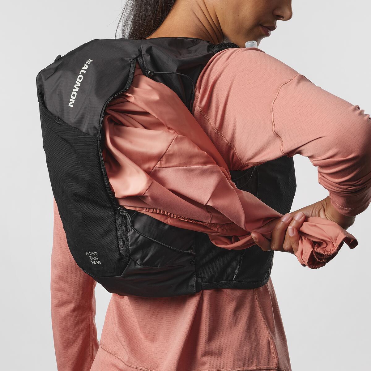 Salomon Women's Active Skin 12 Set Running Vest Black / Metal - Image 7