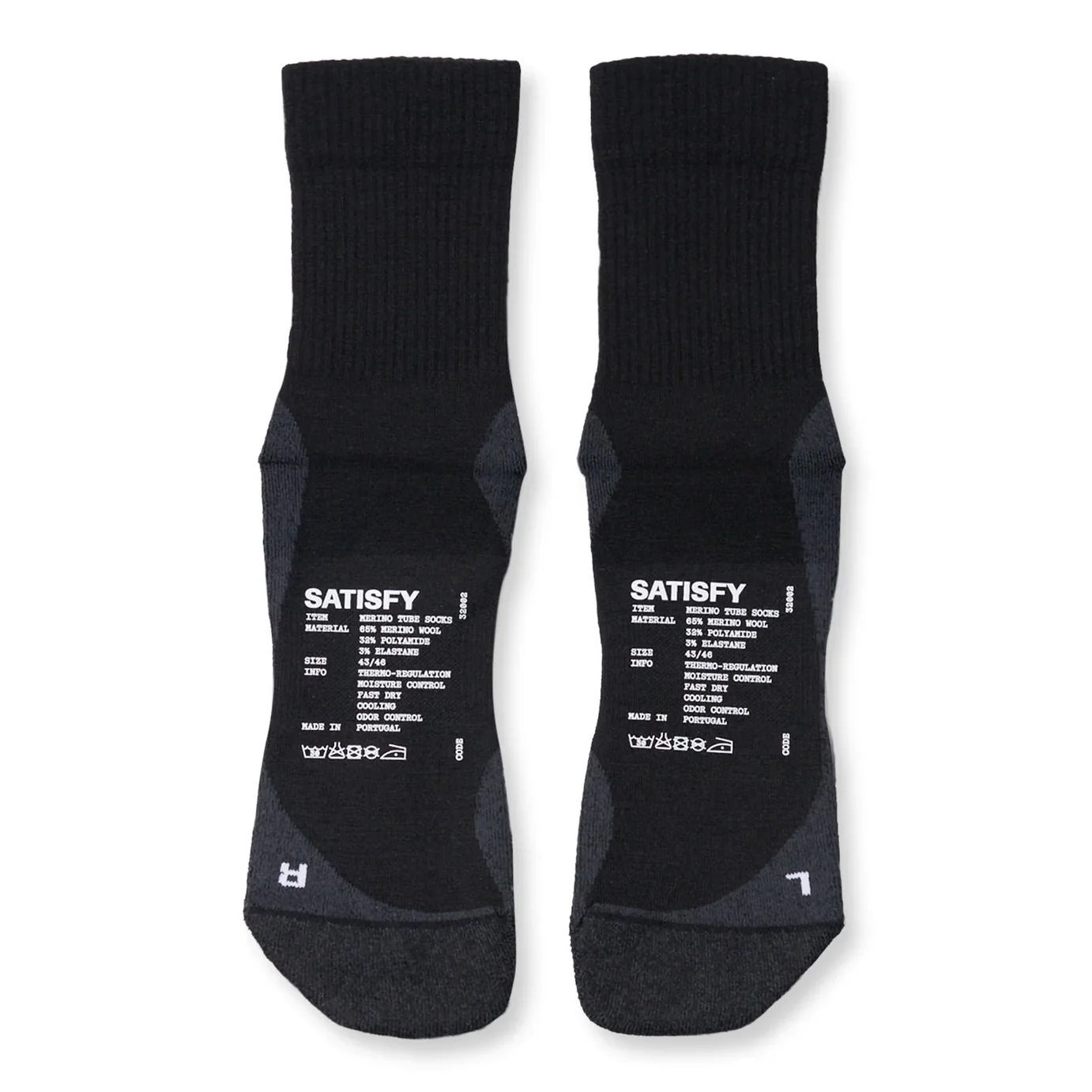 Merino Nylon Tube Socks Black - Image 2