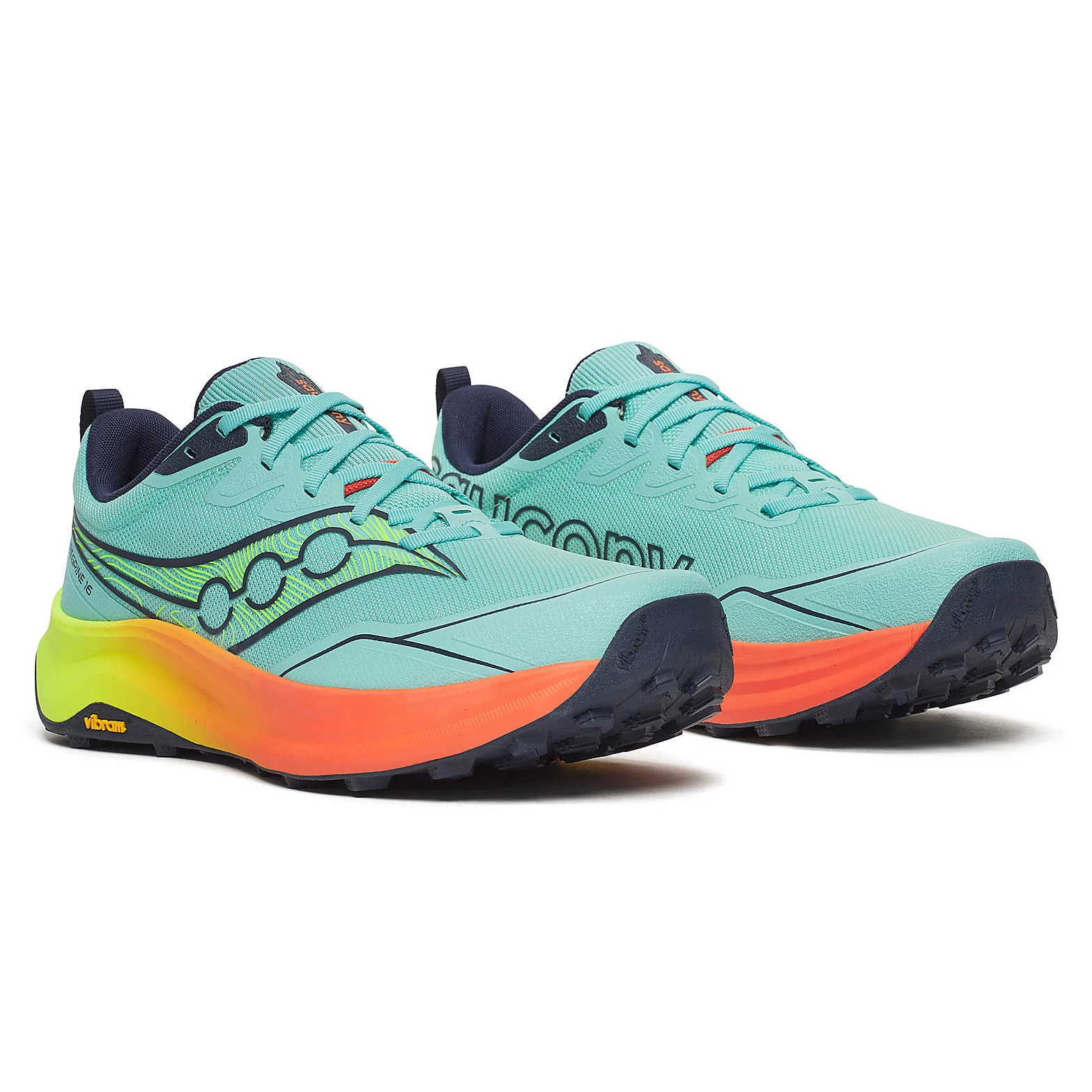 Men's Peregrine 16 Trail Running Shoe Splash / Citron - Image 6