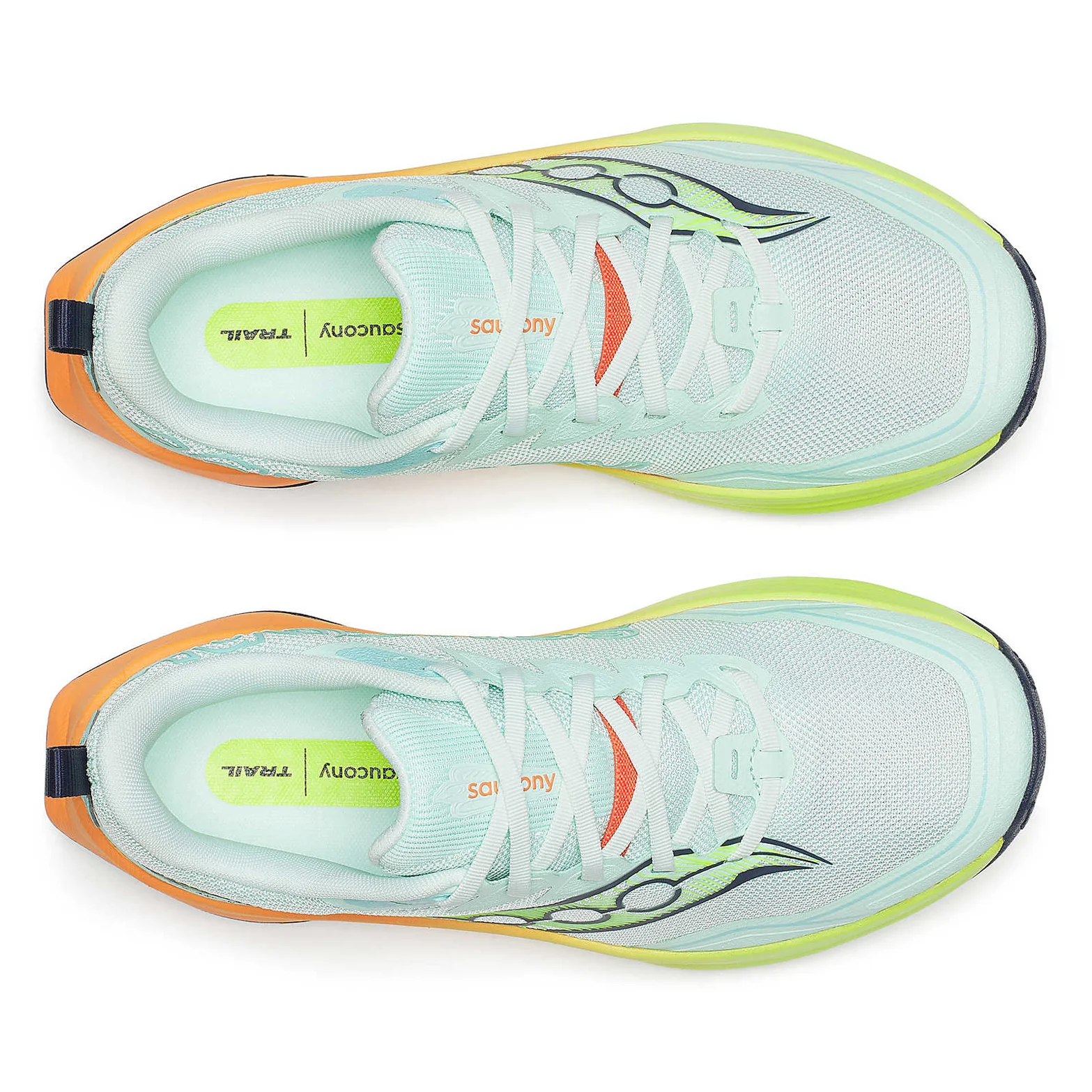 Women's Peregrine 16 Trail Running Shoes Aqua / Citron - Image 3