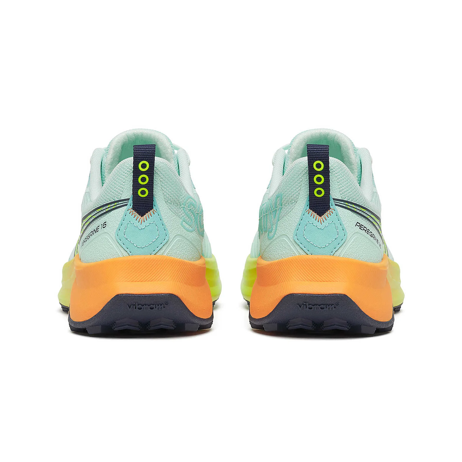 Women's Peregrine 16 Trail Running Shoes Aqua / Citron - Image 5