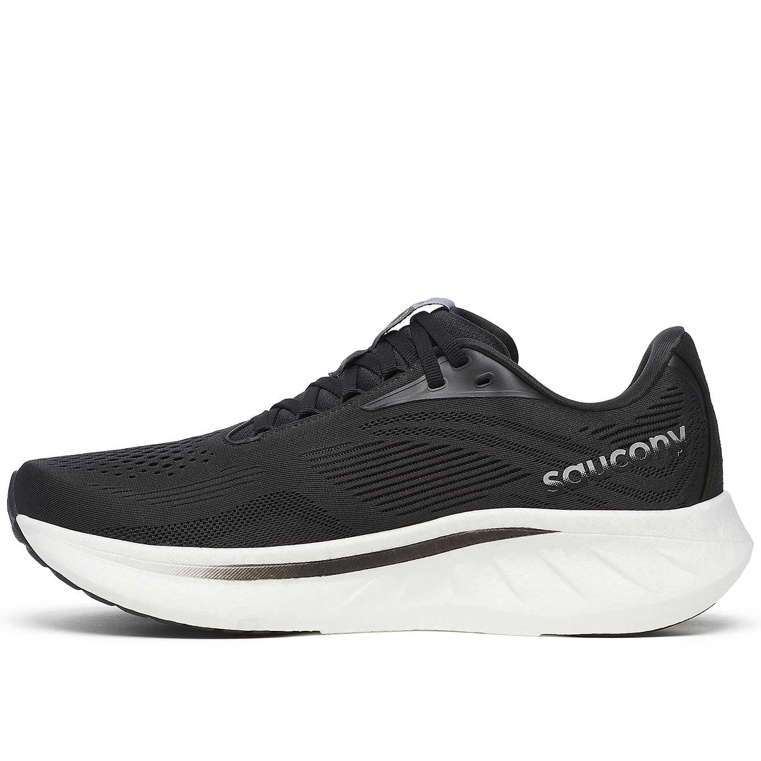 Women's Ride 18 Wide Fit Running Shoes Black / White - Image 3
