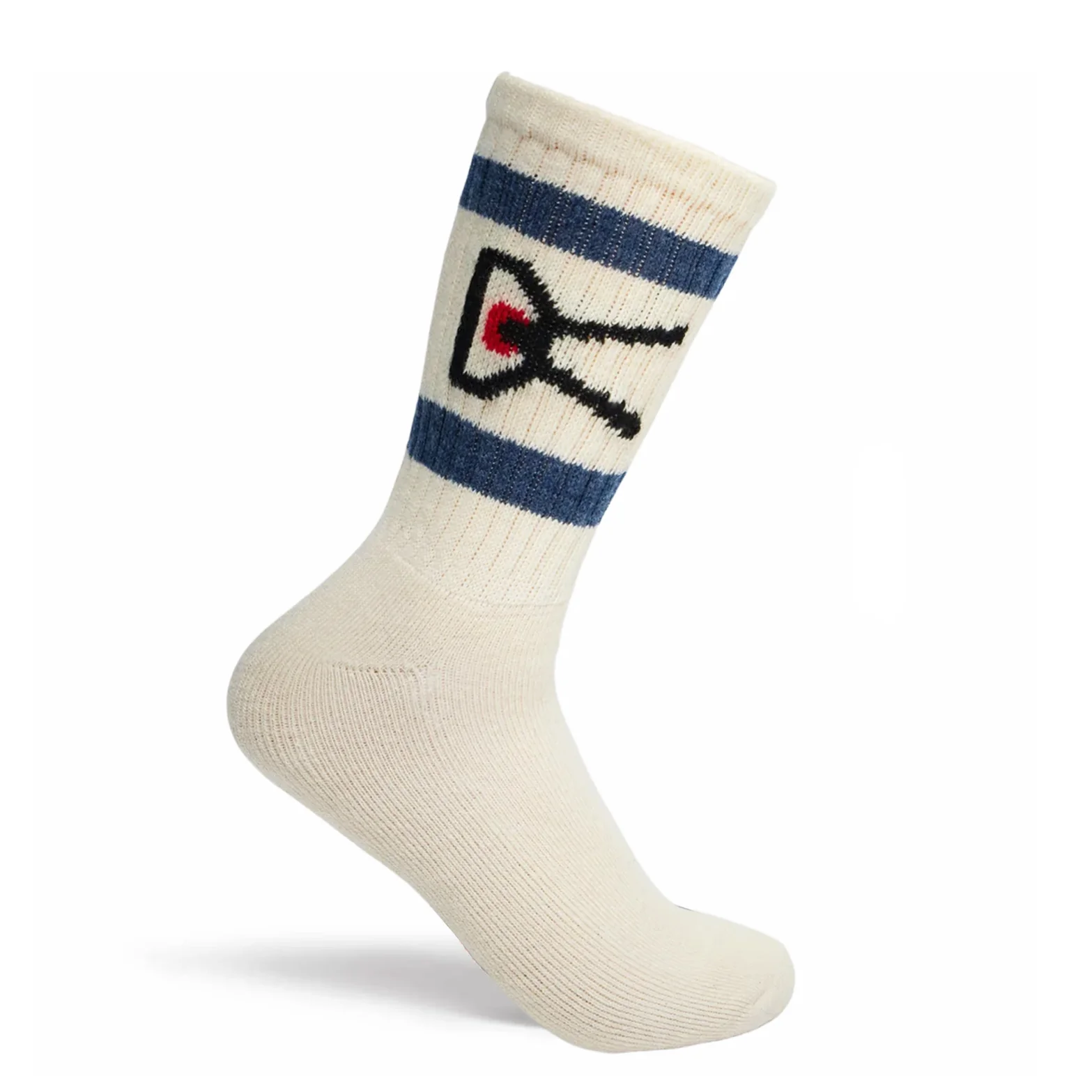 USA Cotton 2 Pack Socks Cream / Indigo Stripe