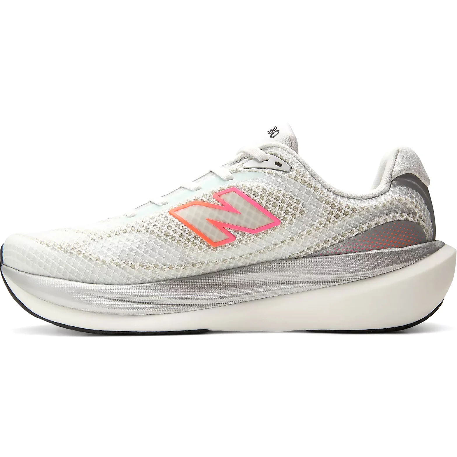 Women's 1080v15 Breathe Running Shoes White / Pink Heat / Tangerine Heat - Image 2