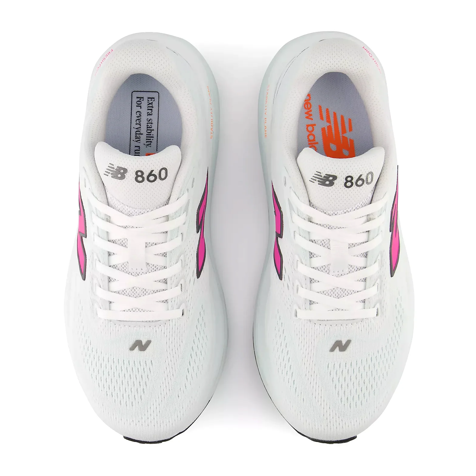 Women's 860v15 Running Shoes White / Pink Heat / Glint Blue - Image 3