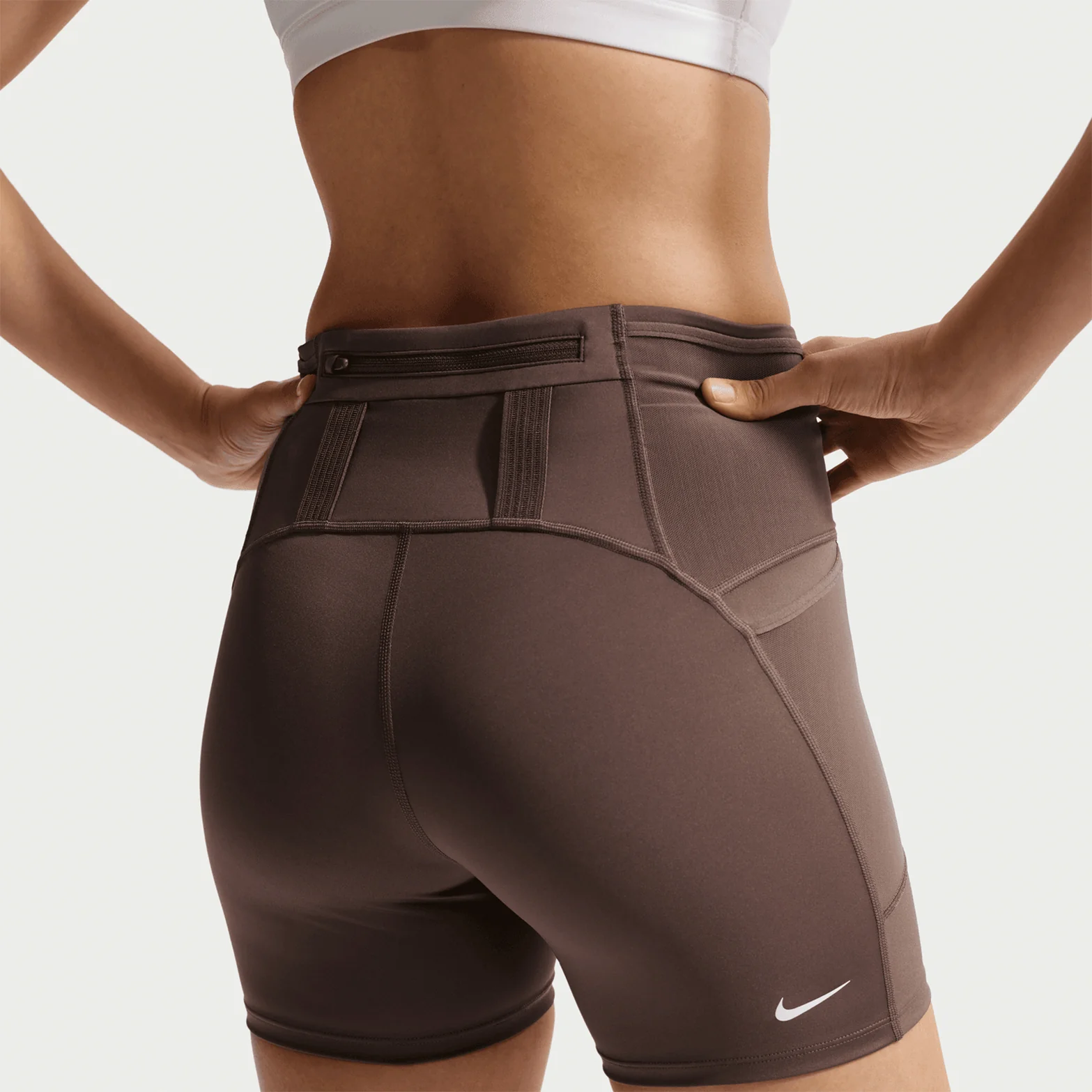 Women's ACG High-Waisted 4 Inch Short Tights Ironstone / Cave Stone / Summit White - Image 3