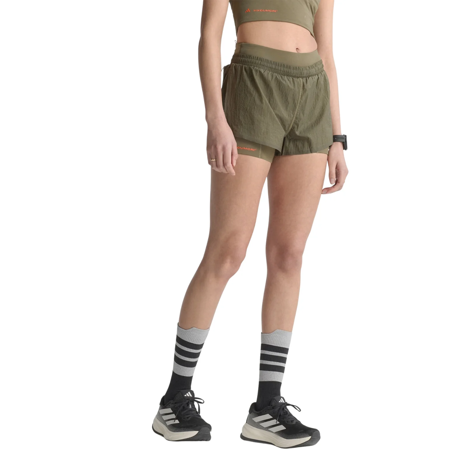 Women's Adi365 H.Koumori Running 2 in 1 Shorts Olive Strata