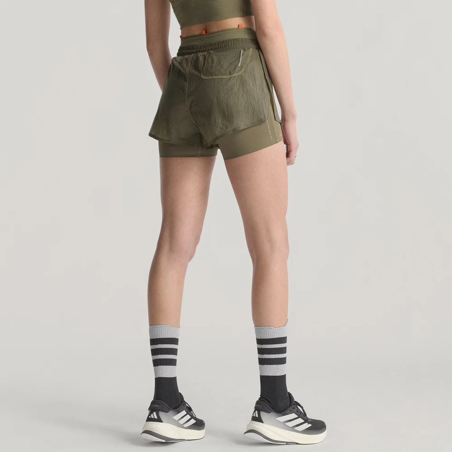 Women's Adi365 H.Koumori Running 2 in 1 Shorts Olive Strata - Image 2