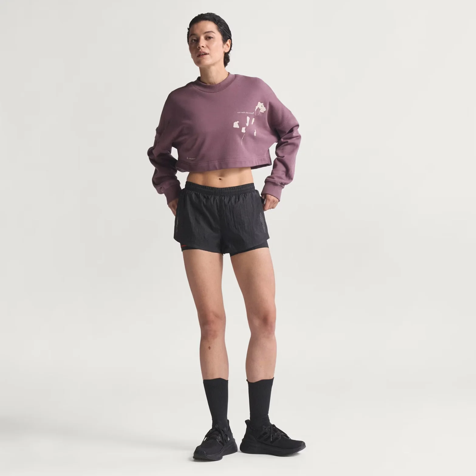 Women's Adi365 H.Koumori Running Crew Top Shadow Fig - Image 5