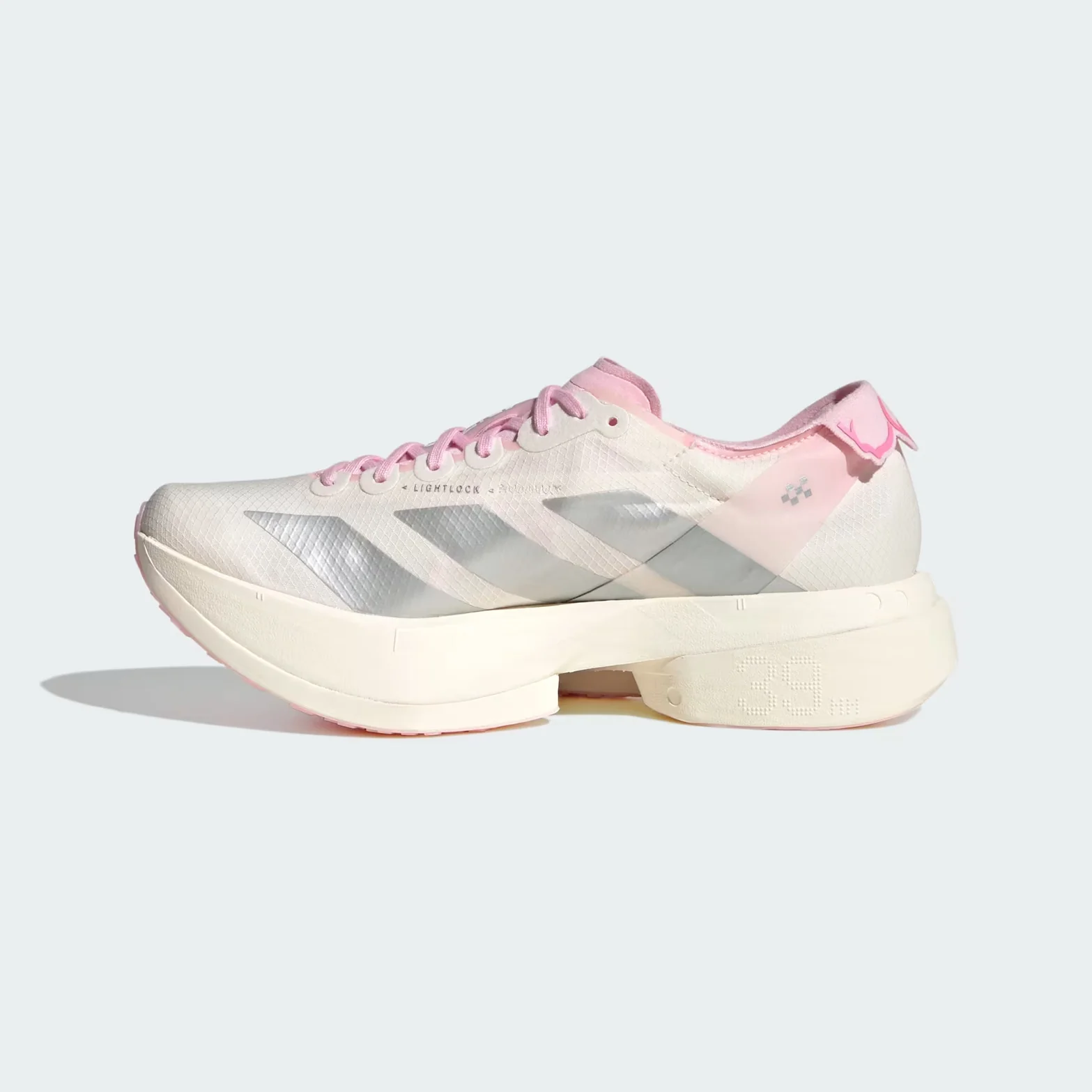 Women's Adizero Adios Pro 4 Running Shoes Core White / Silver Metallic / Clear Pink - Image 2