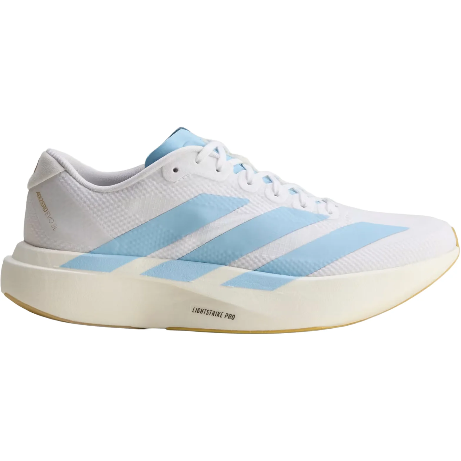 Women's Adizero EVO SL Woven Running Shoes Cloud White / Clear Blue / Matte Gold