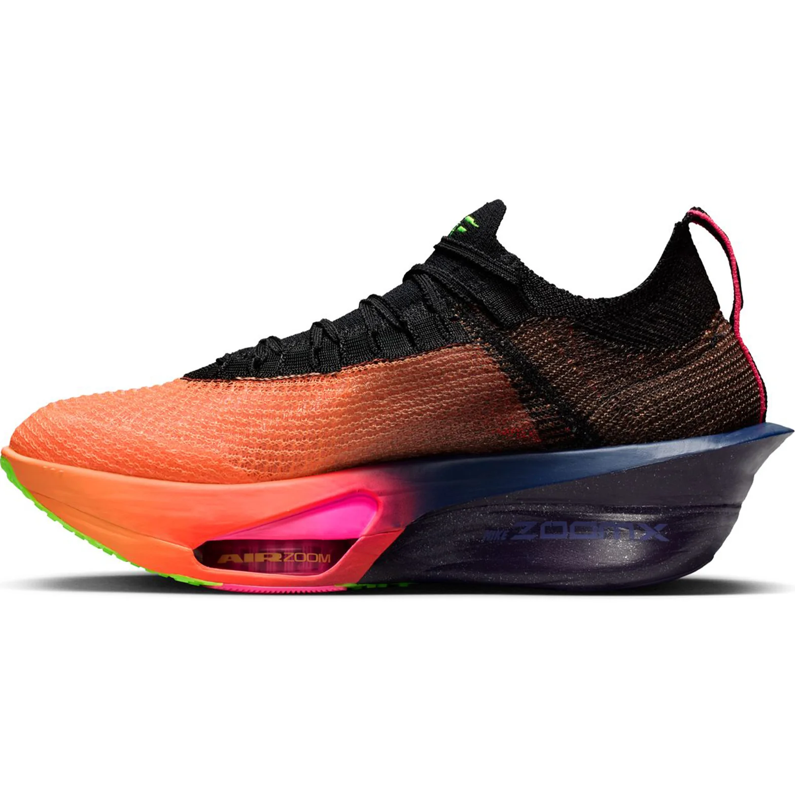Women's Alphafly 3 GLAM Running Shoes Orange Pulse / Purple Dynasty / Electric Green / Black - Image 2
