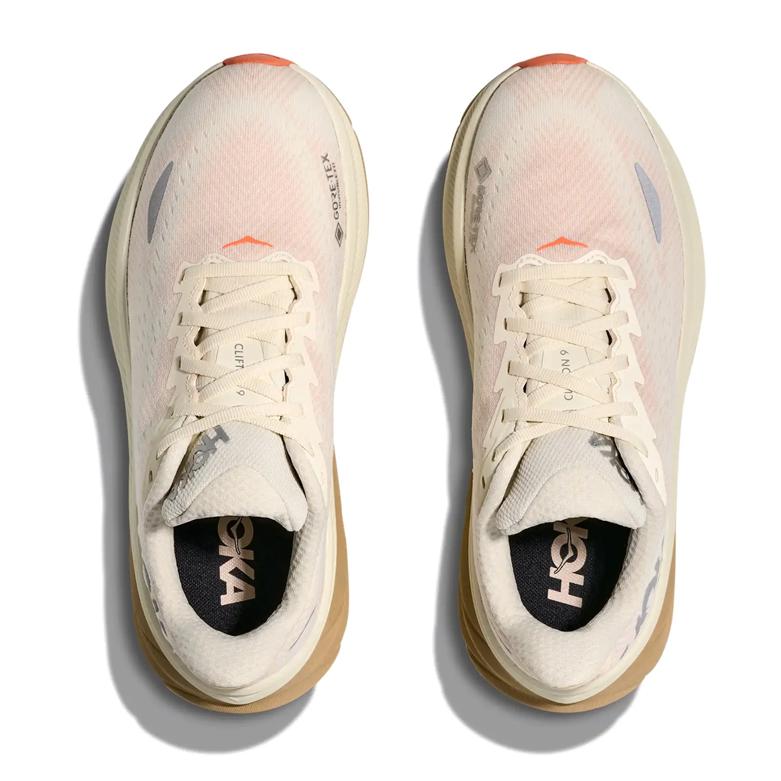 Women's Clifton 9 GORE-TEX Running Shoes Eggshell / Khaki - Image 3