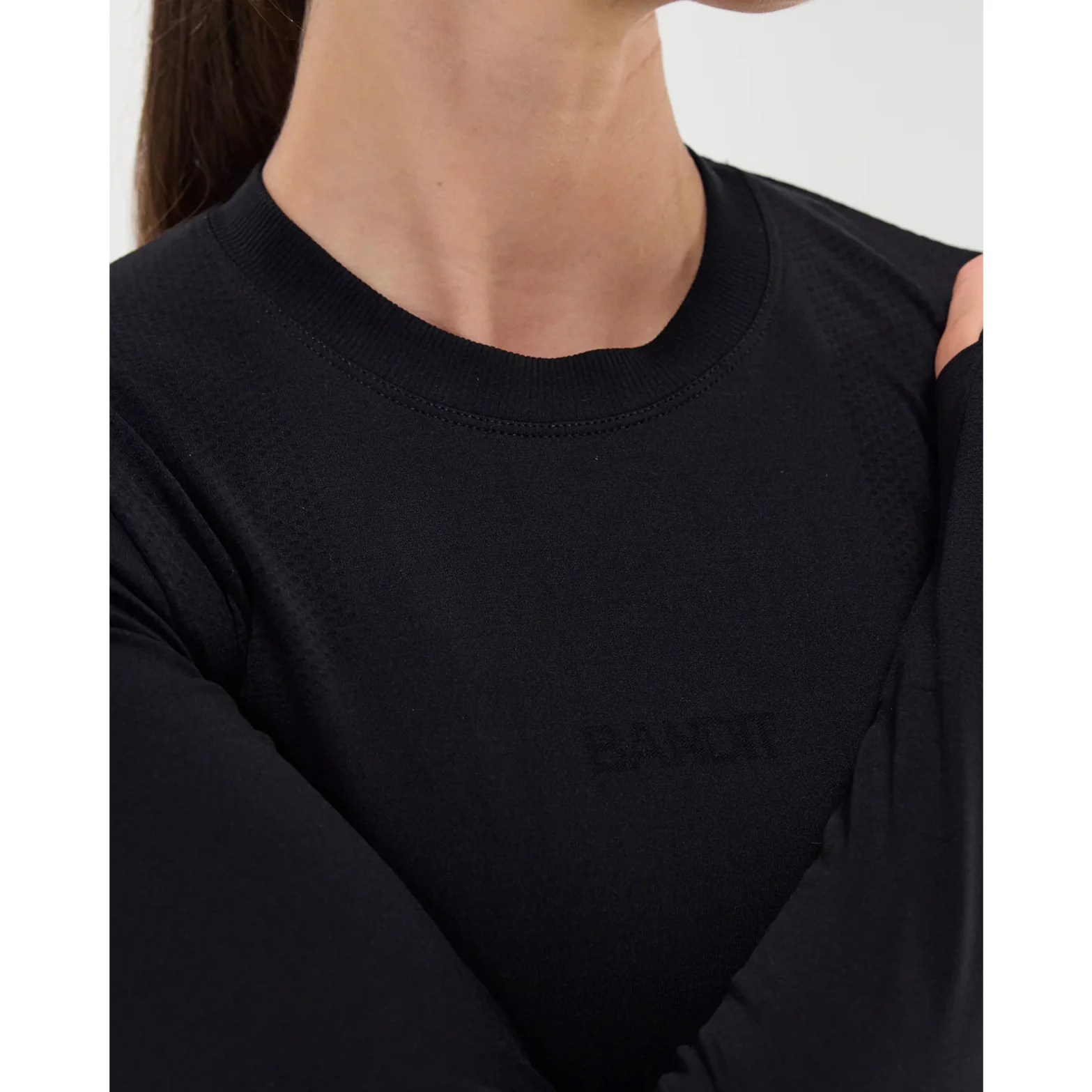 Women's Mercury Seamless Top Cropped Black - Image 3