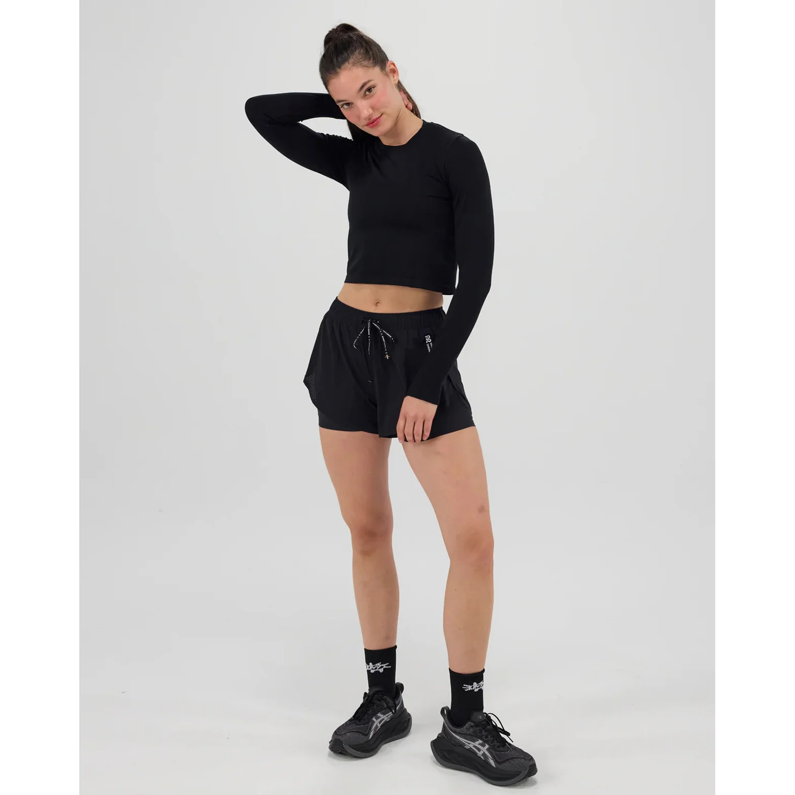 Women's Mercury Seamless Top Cropped Black - Image 6