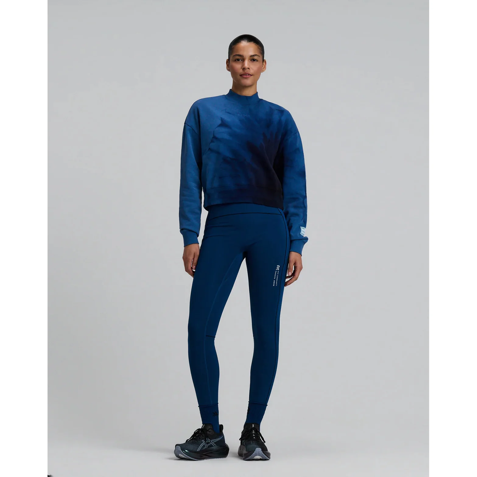 Women's Cropmock Pullover Aegean Blue Wave Print - Image 6