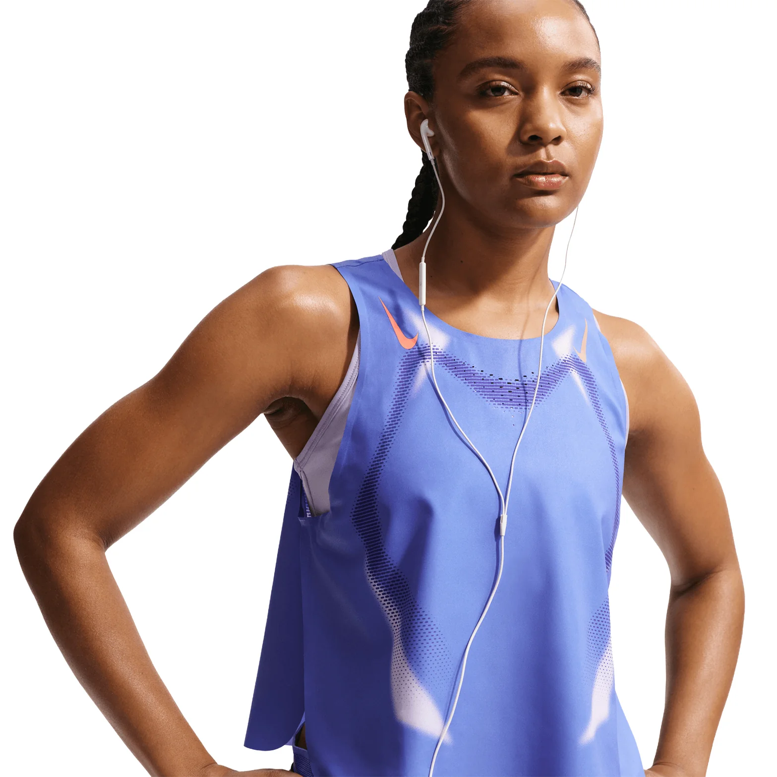Women's Dri-FIT ADV Cropped Running Vest Sapphire / Hot Lava