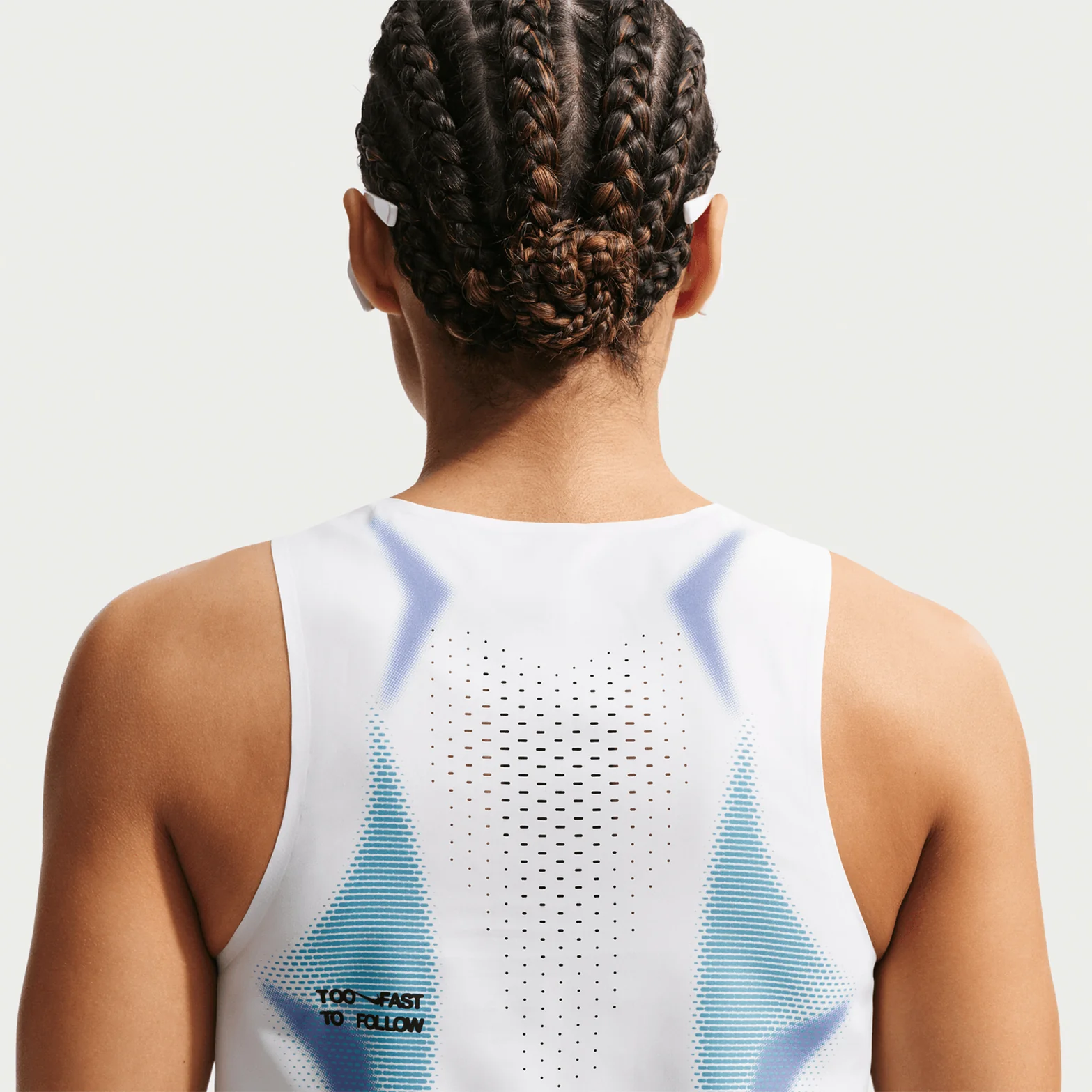 Women's Dri-FIT ADV Cropped Running Vest White / Black / Black - Image 2