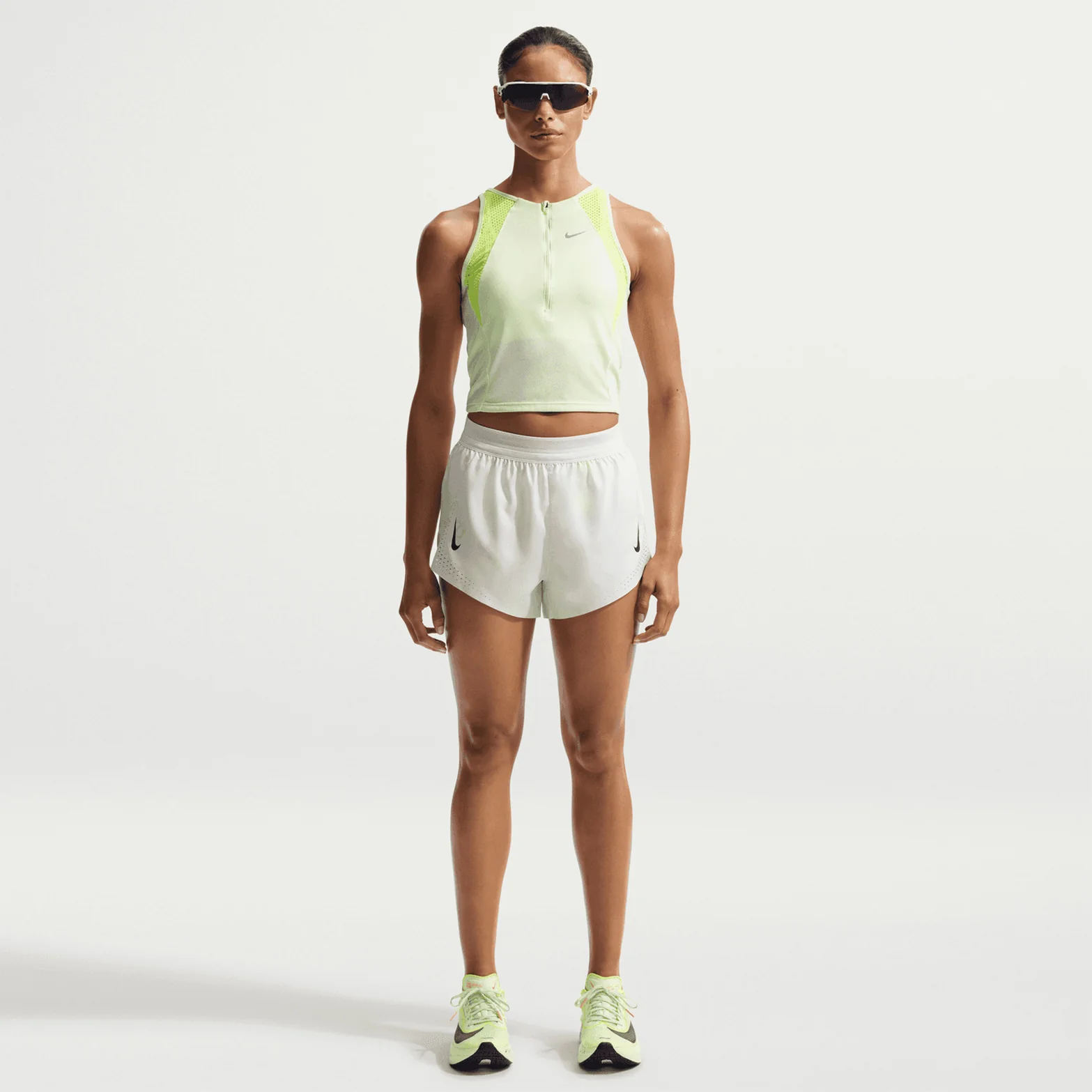 Women's Dri-FIT ADV Mid-Rise 3 Inch Running Shorts Off White / White / Black - Image 3