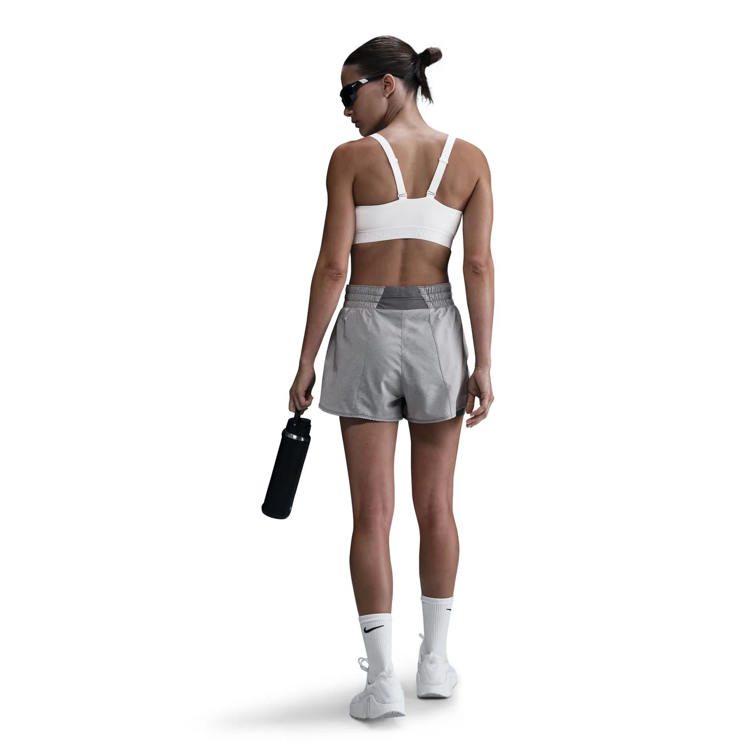 Women's Dri-FIT High-Waisted 3 Inch 2 in 1 Shorts Smoke Grey / Heather / Reflective Silver - Image 2