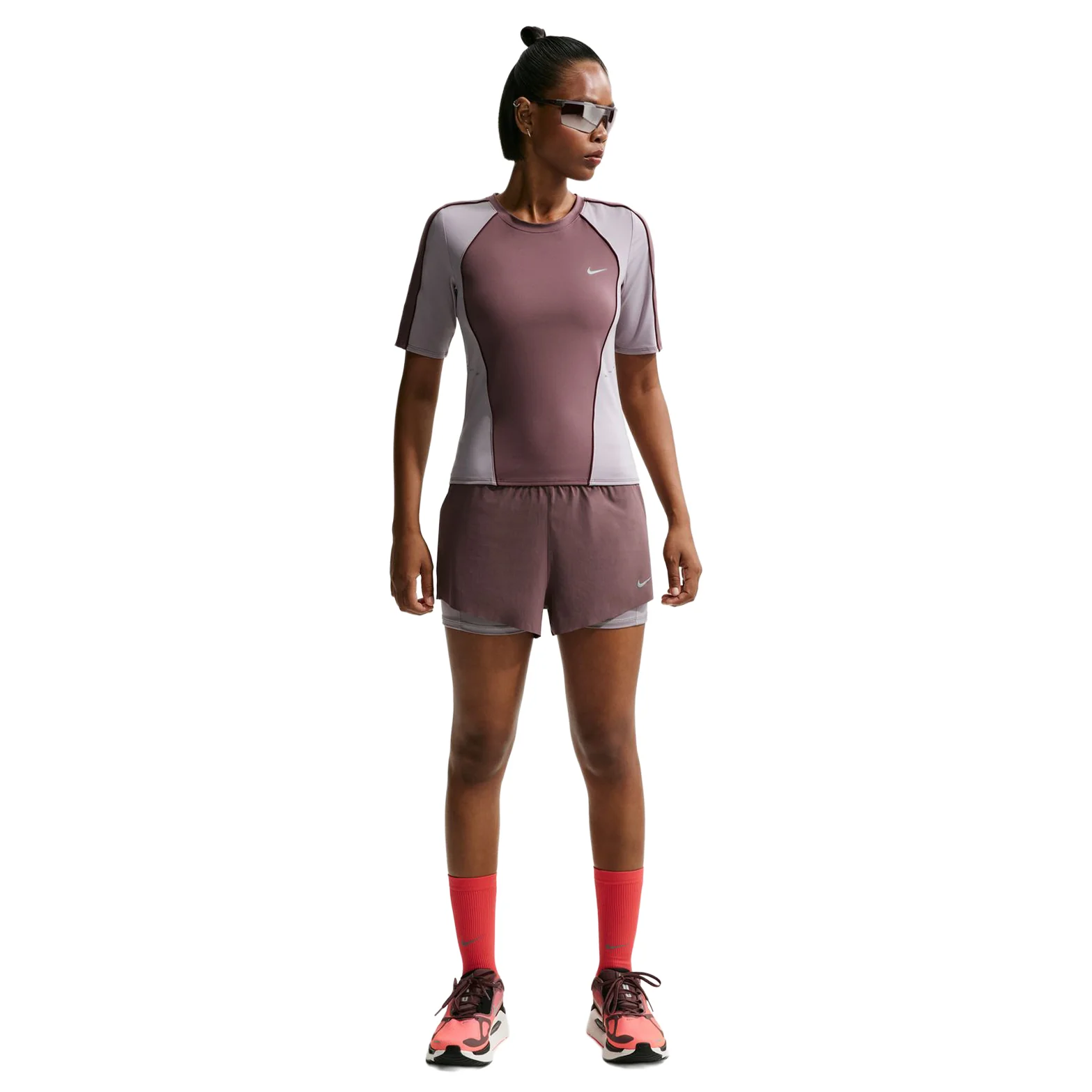 Women's Dri-FIT Mid Rise 2 in 1 Shorts Tattoo / Light Violet Ore - Image 4